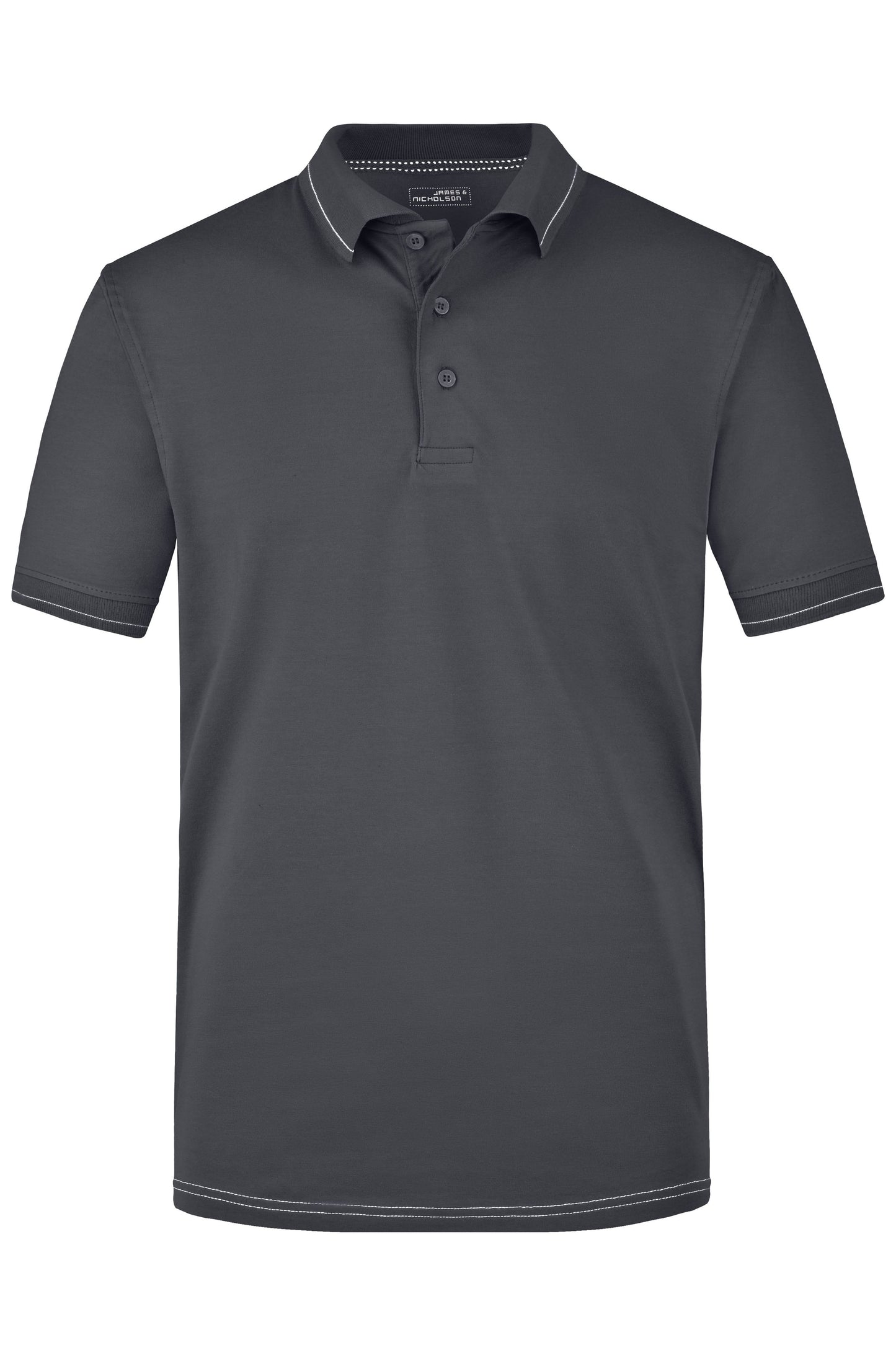 JN569 - Men's Elastic Polo in graphite/white Größe S von Daiber