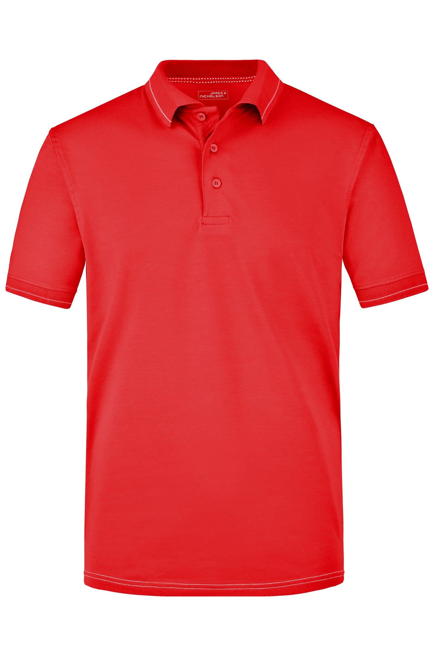 JN569 - Men's Elastic Polo in red/white Größe S von Daiber