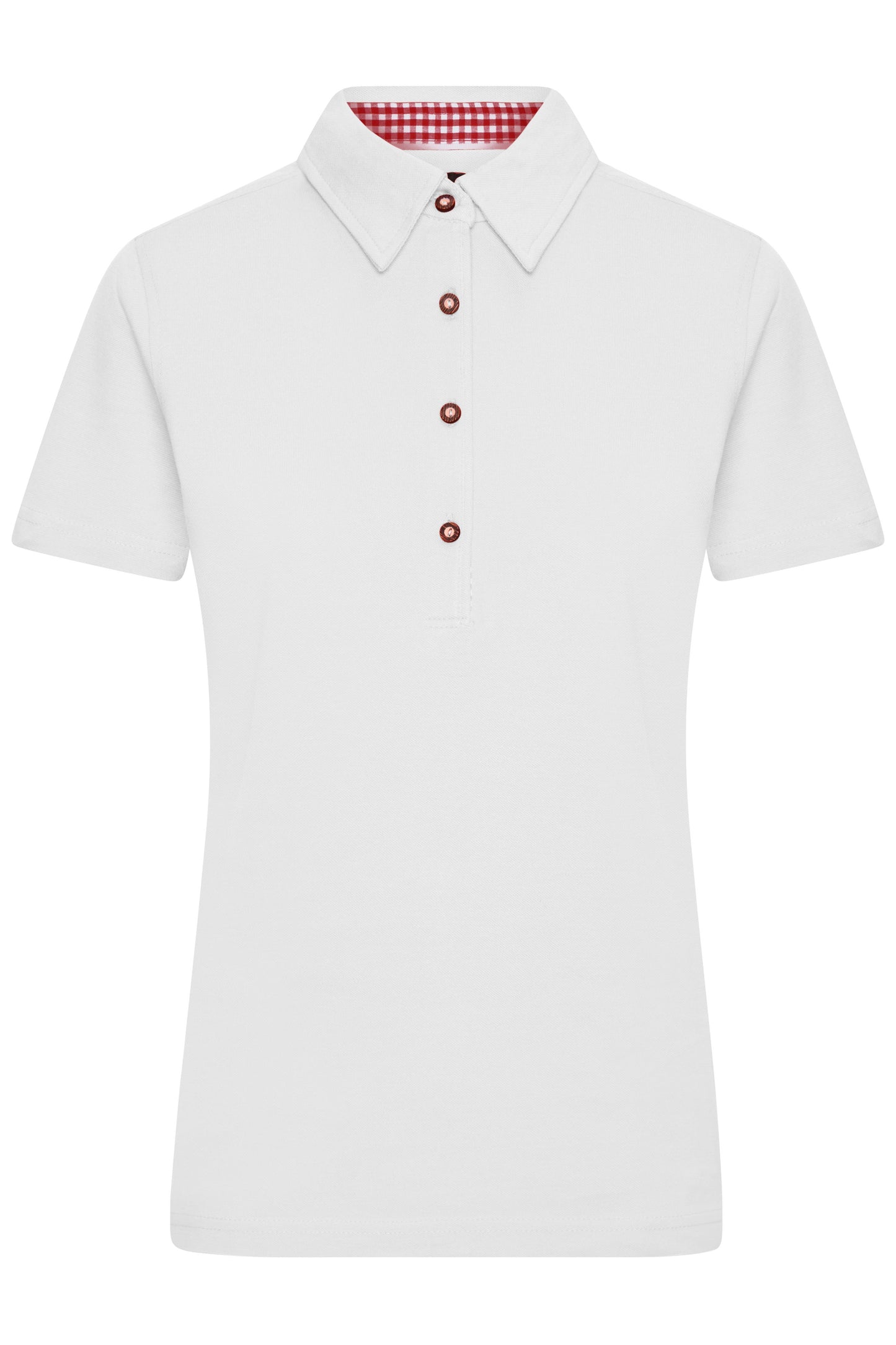 JN715 - Ladies' Traditional Polo in white/red-white Größe S von Daiber