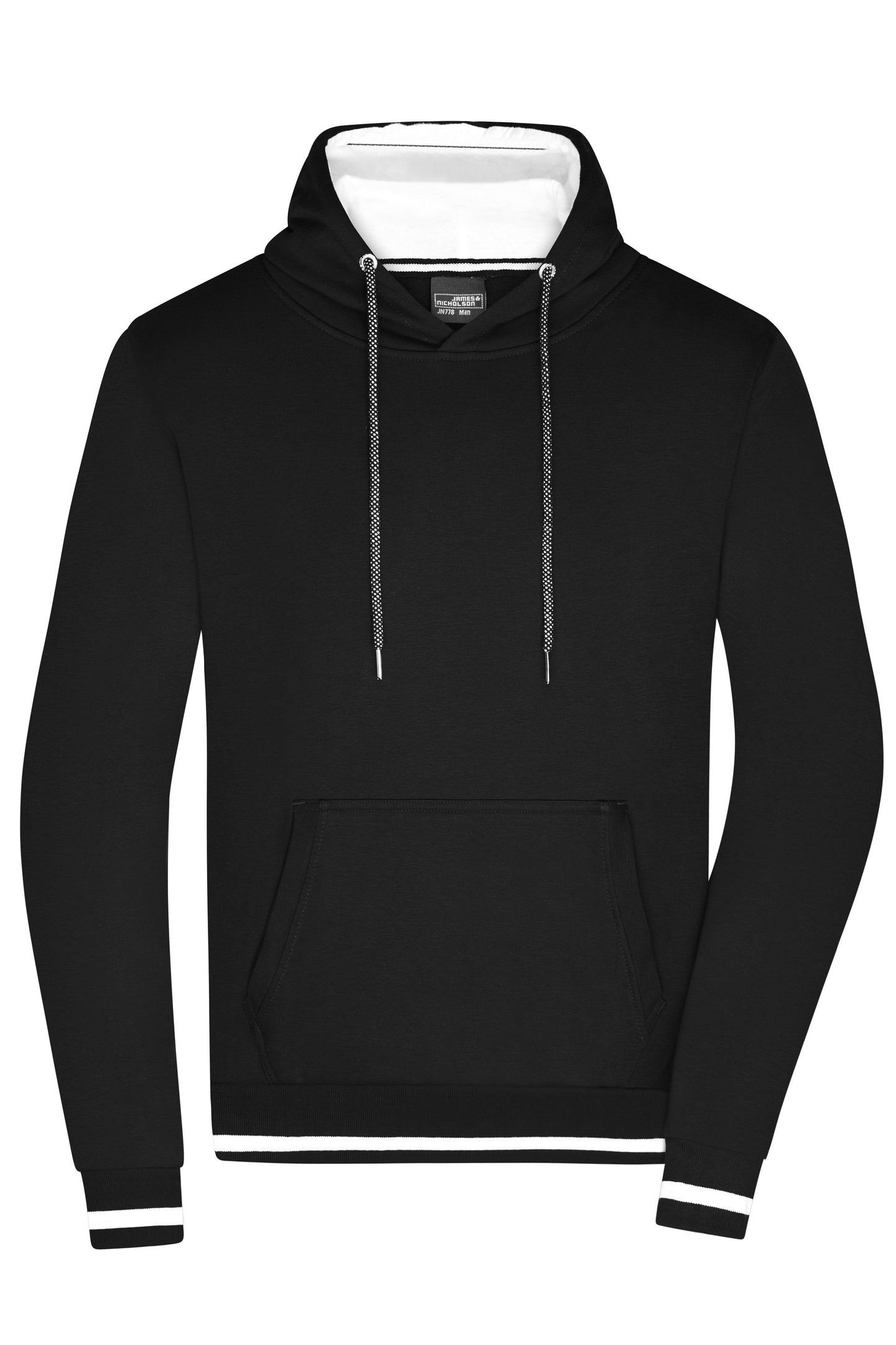 JN778 - Men's Club Hoody in black/white Größe S von Daiber