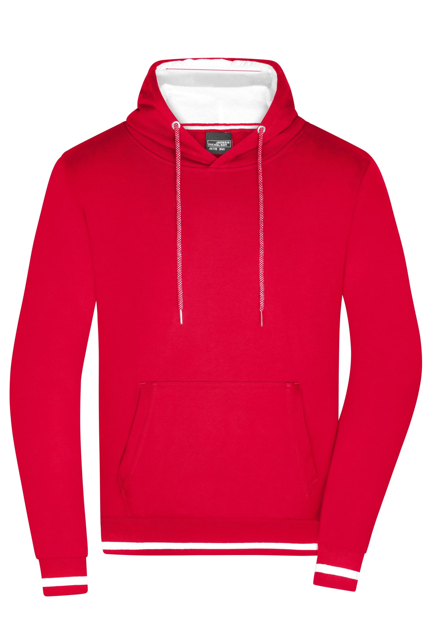 JN778 - Men's Club Hoody in red/white Größe S von Daiber