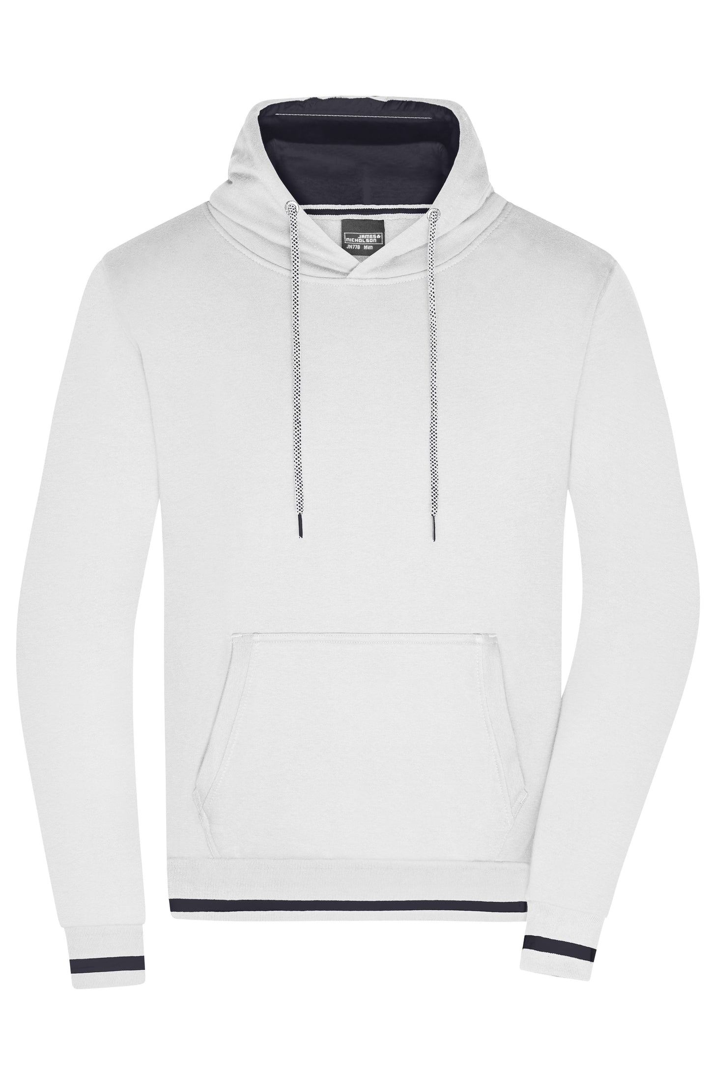 JN778 - Men's Club Hoody in white/navy Größe S von Daiber