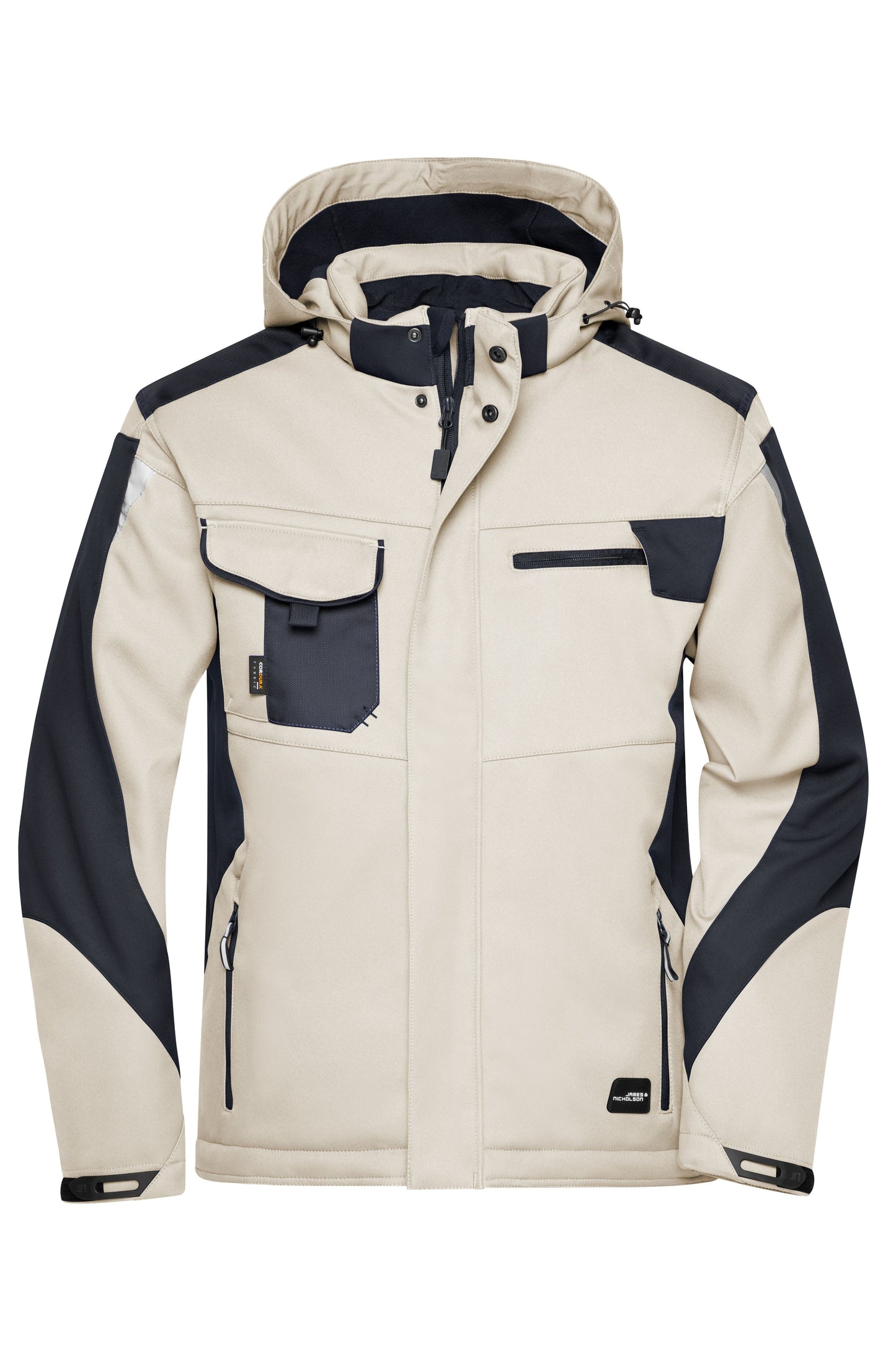 JN824 - Craftsmen Softshell Jacket - STRONG - in stone/black Größe XS von Daiber