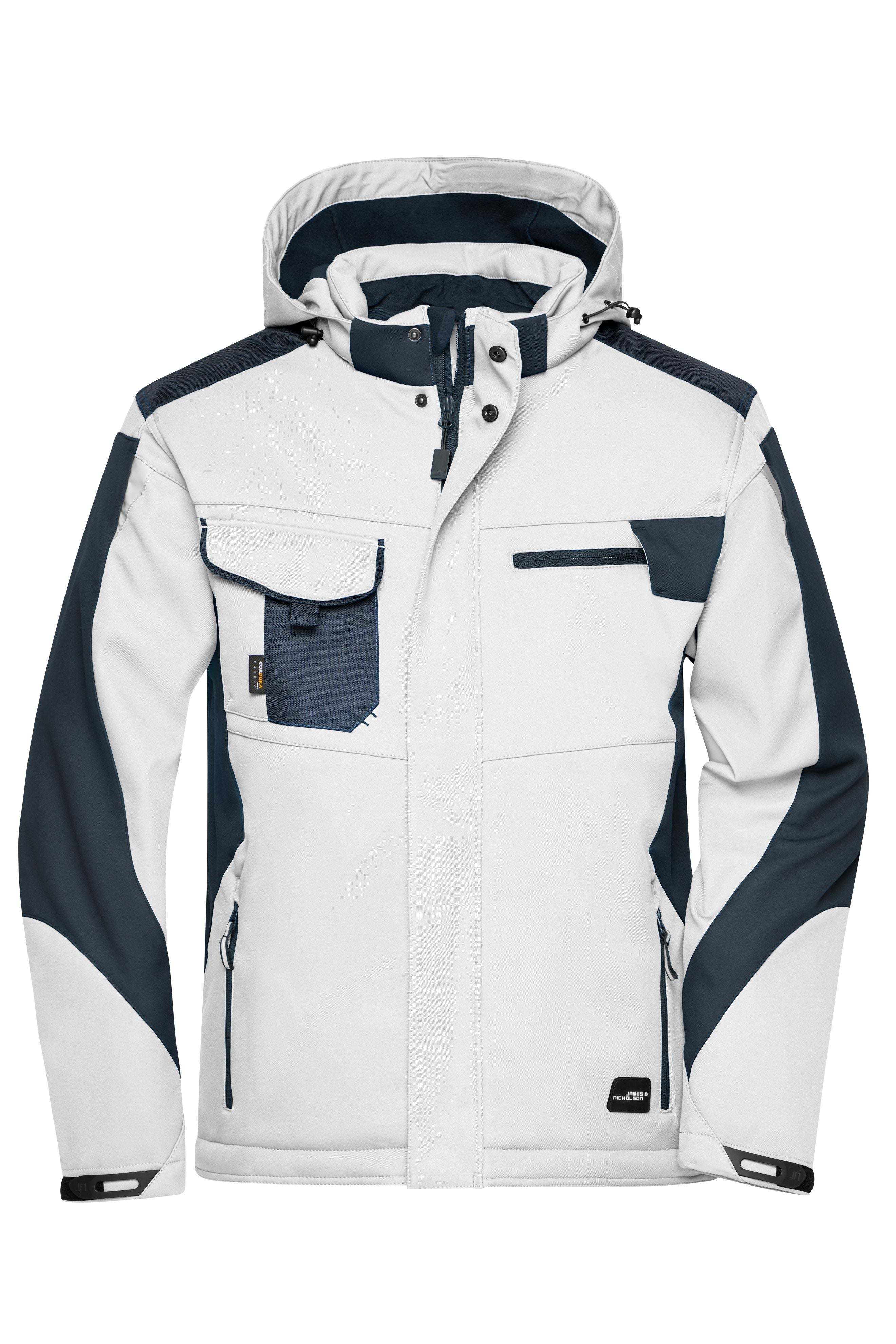 JN824 - Craftsmen Softshell Jacket - STRONG - in white/carbon Größe XS von Daiber
