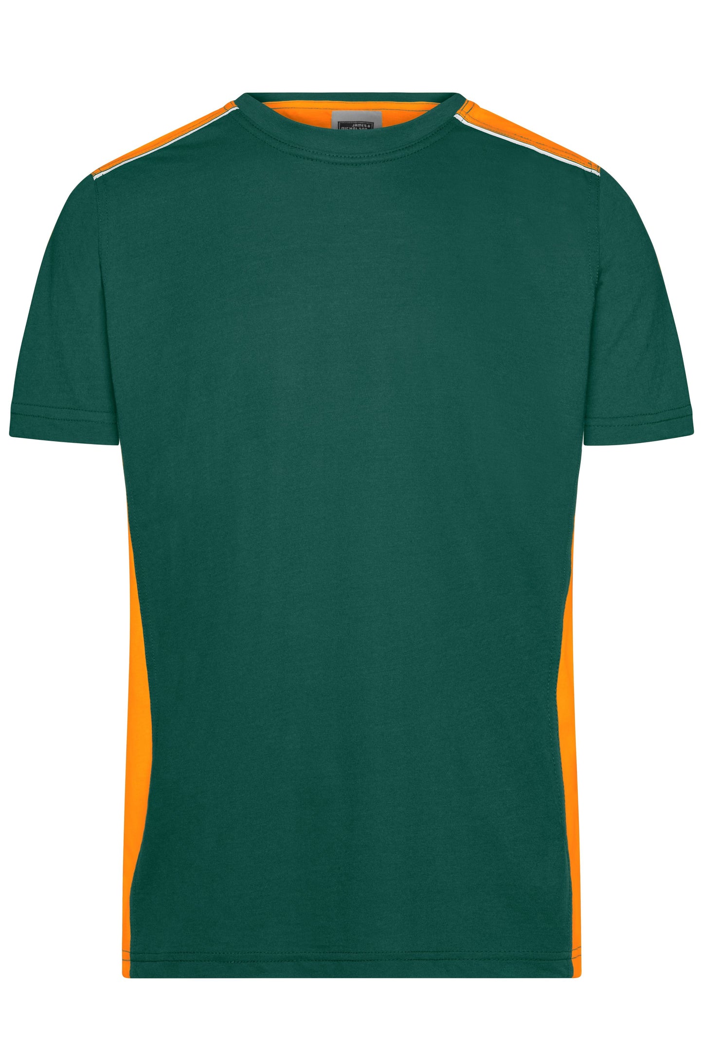 JN860 - Men's Workwear T-Shirt - COLOR - in dark-green/orange Größe XS von Daiber