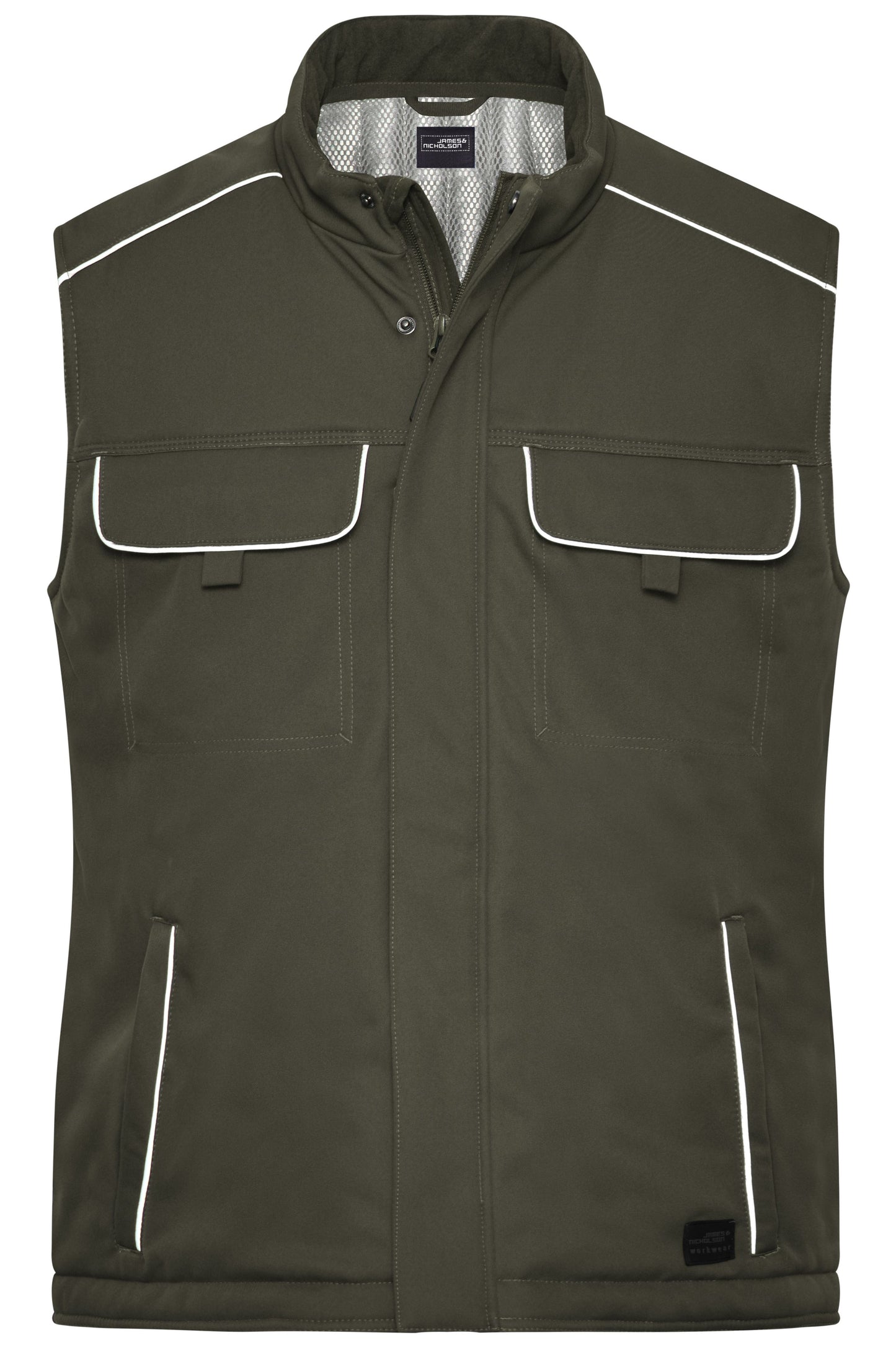JN885 - Workwear Softshell Padded Vest - SOLID - in olive Größe XS von Daiber