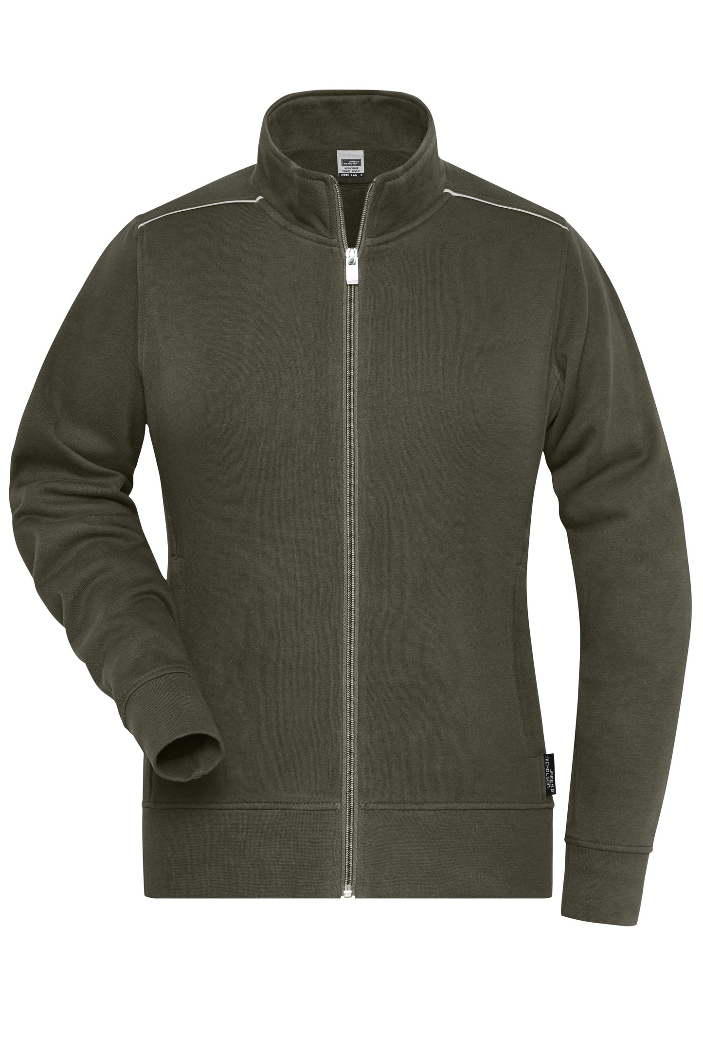JN893 - Ladies' Workwear Sweat-Jacket - SOLID - in olive Größe XS von Daiber