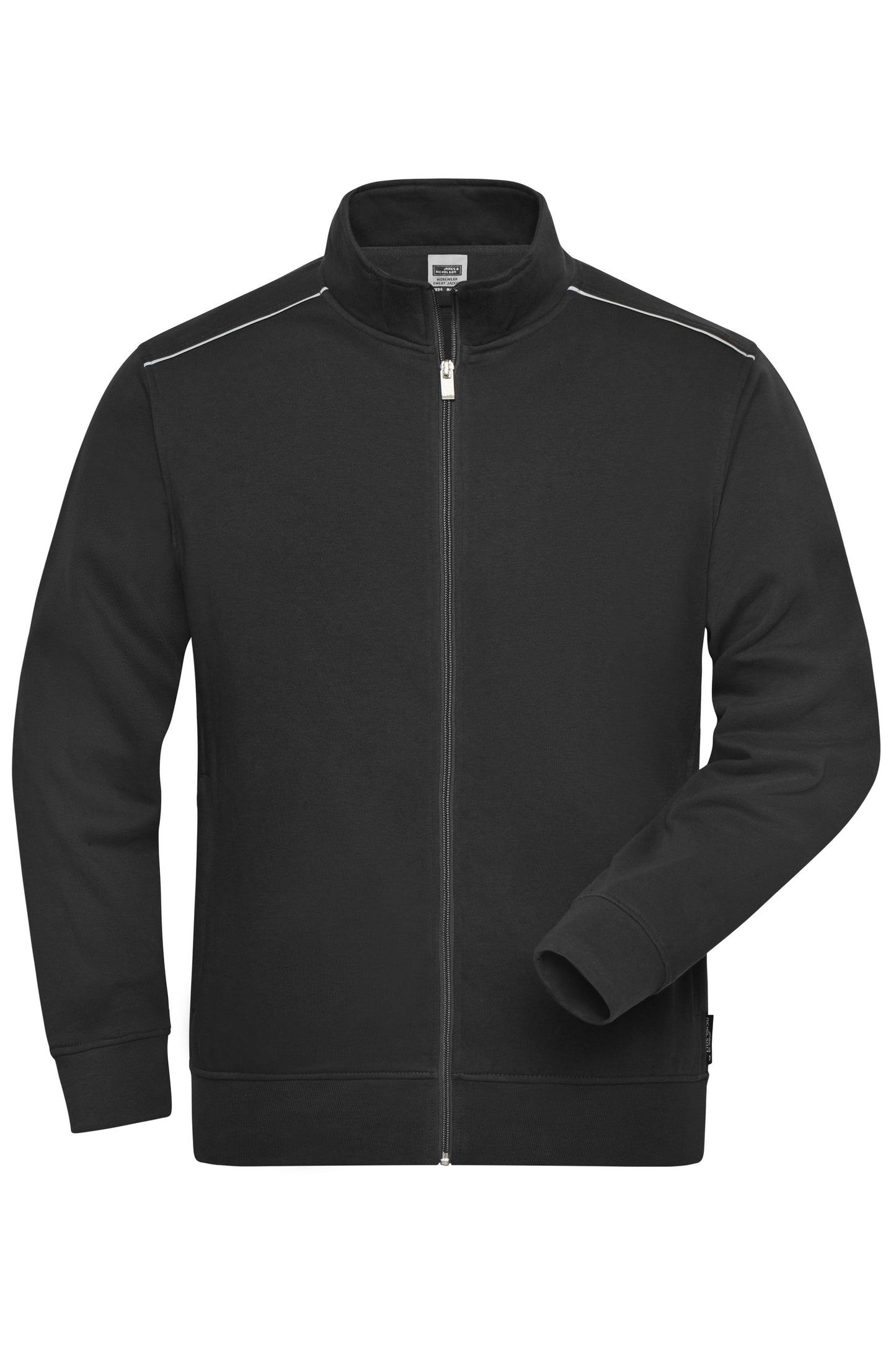 JN894 - Men's Workwear Sweat-Jacket - SOLID - in black Größe XS von Daiber