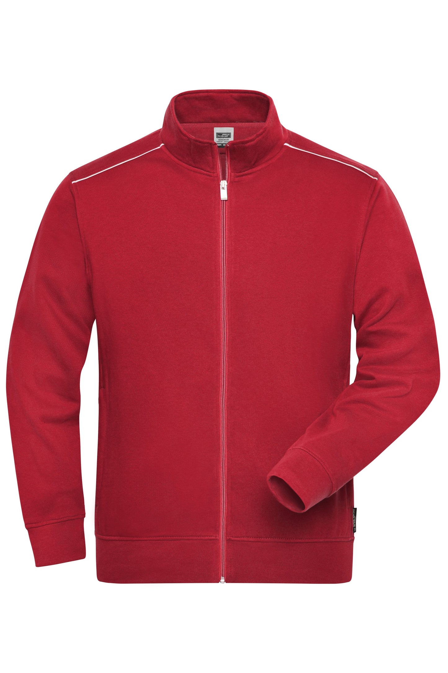 JN894 - Men's Workwear Sweat-Jacket - SOLID - in red Größe XS von Daiber