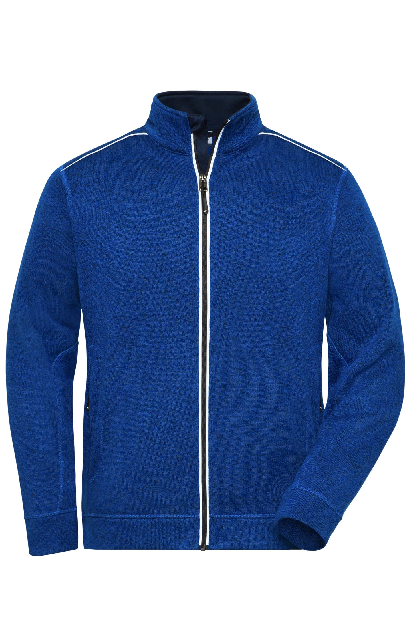 JN898 - Men's Knitted Workwear Fleece Jacket - SOLID - in dark-royal-melange/navy Größe XS von Daiber