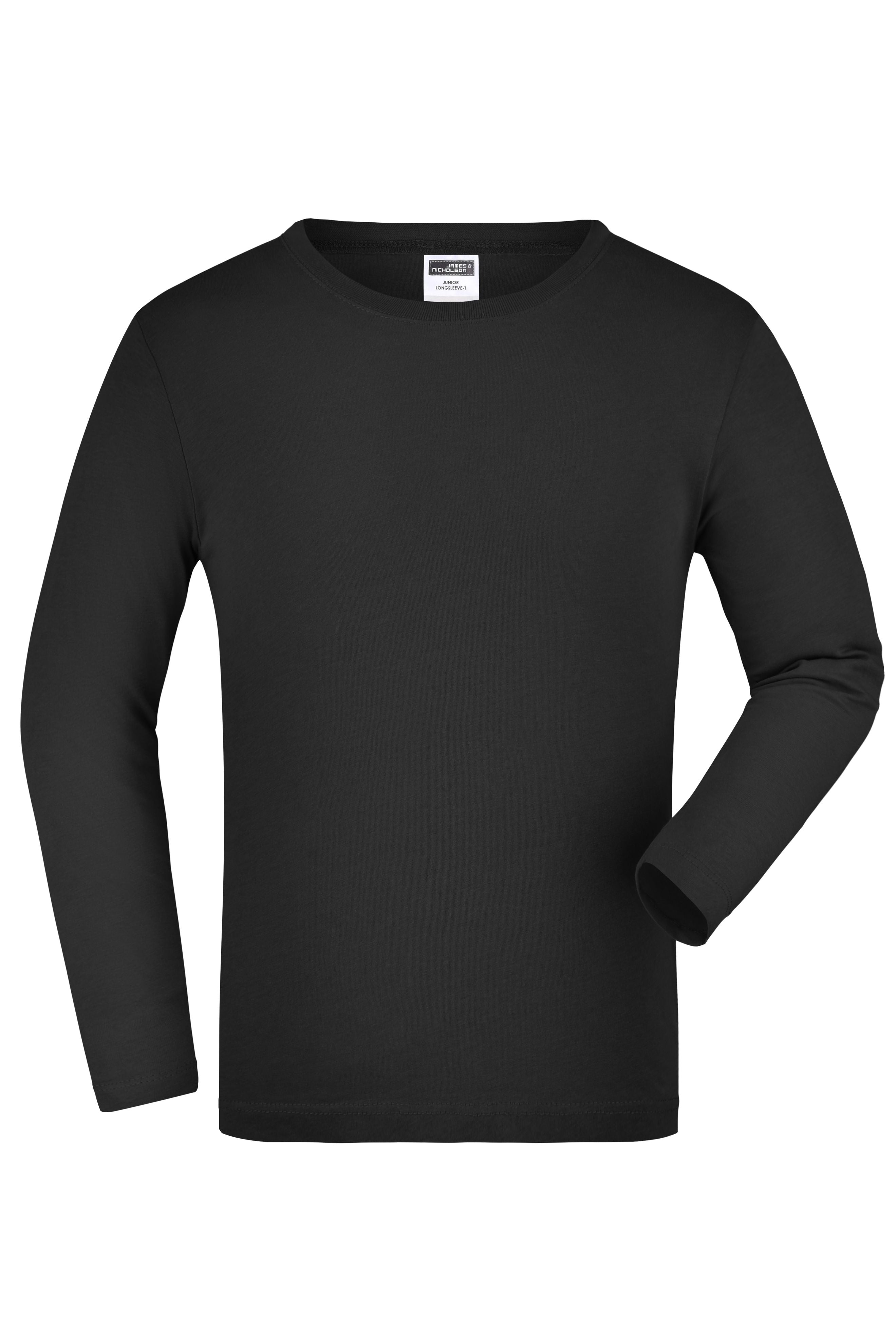 JN913K - Junior Shirt Long-Sleeved Medium in black Größe XS von Daiber