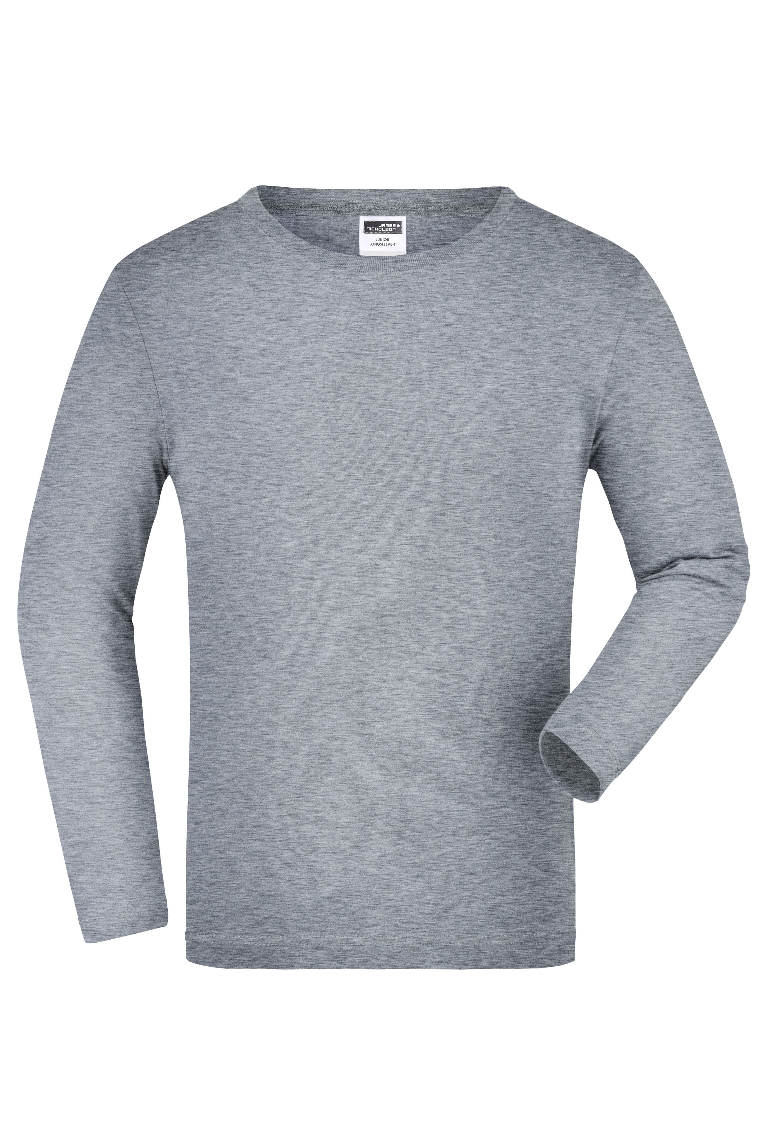 JN913K - Junior Shirt Long-Sleeved Medium in grey-heather Größe XS von Daiber