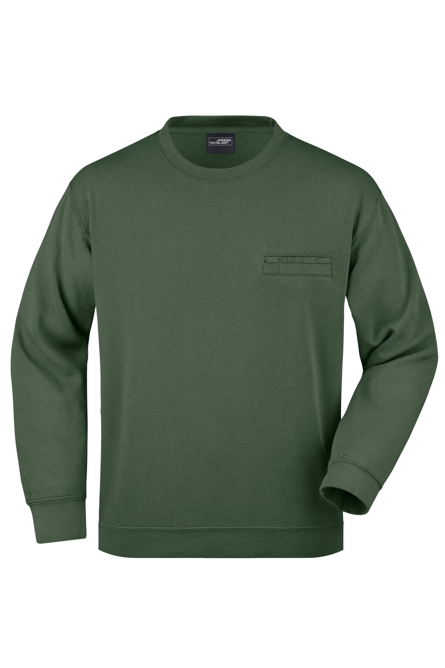 JN924 - Men's Round Sweat Pocket in dark-green Größe S von Daiber