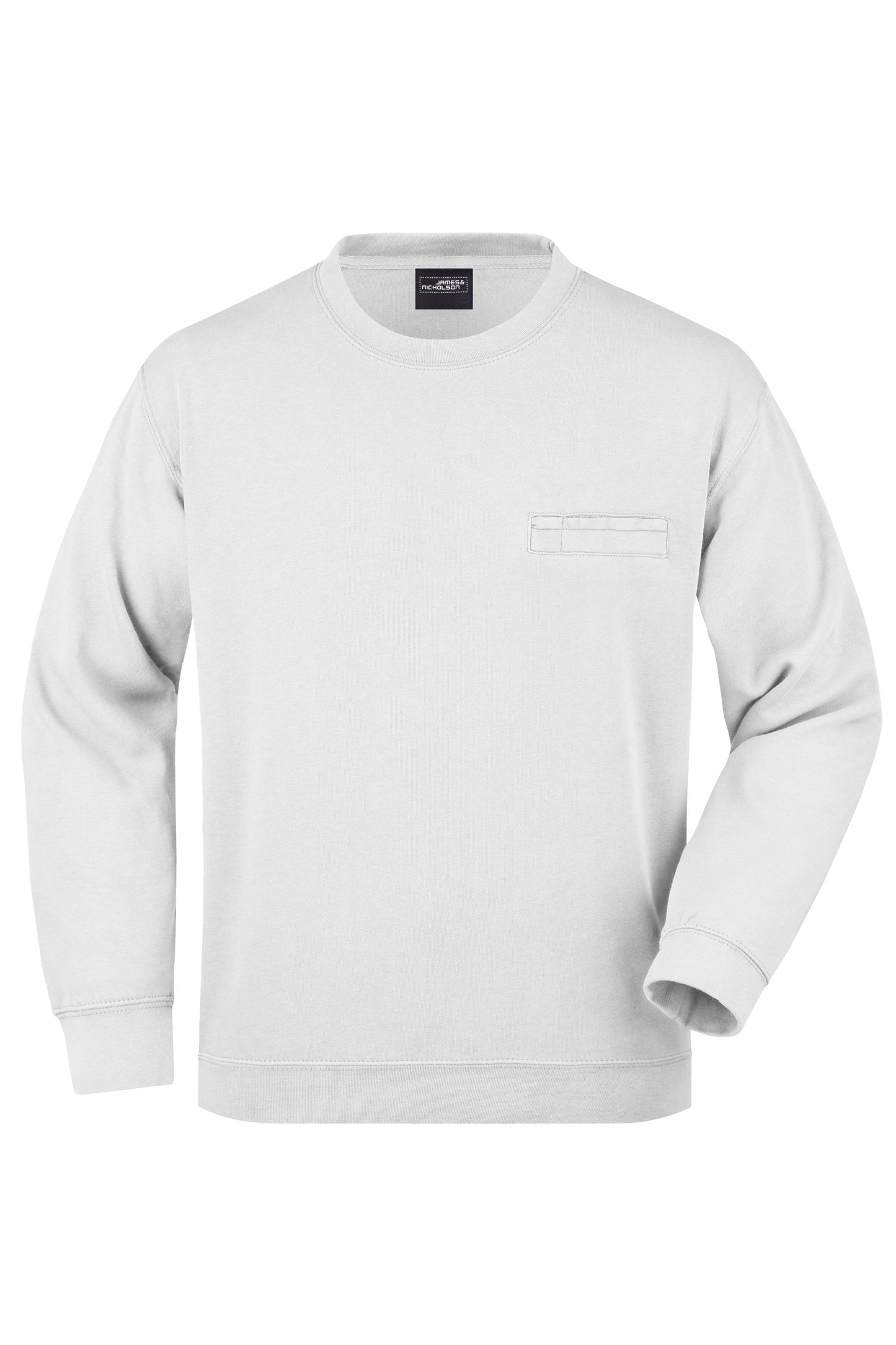 JN924 - Men's Round Sweat Pocket in white Größe S von Daiber