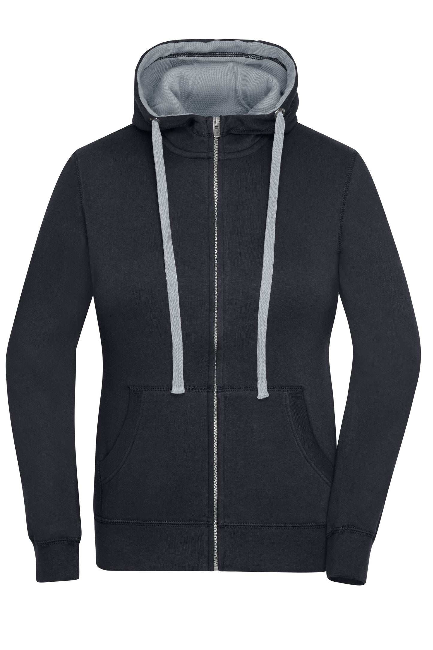 JN962 - Ladies' Lifestyle Zip-Hoody in black/grey-heather Größe S von Daiber