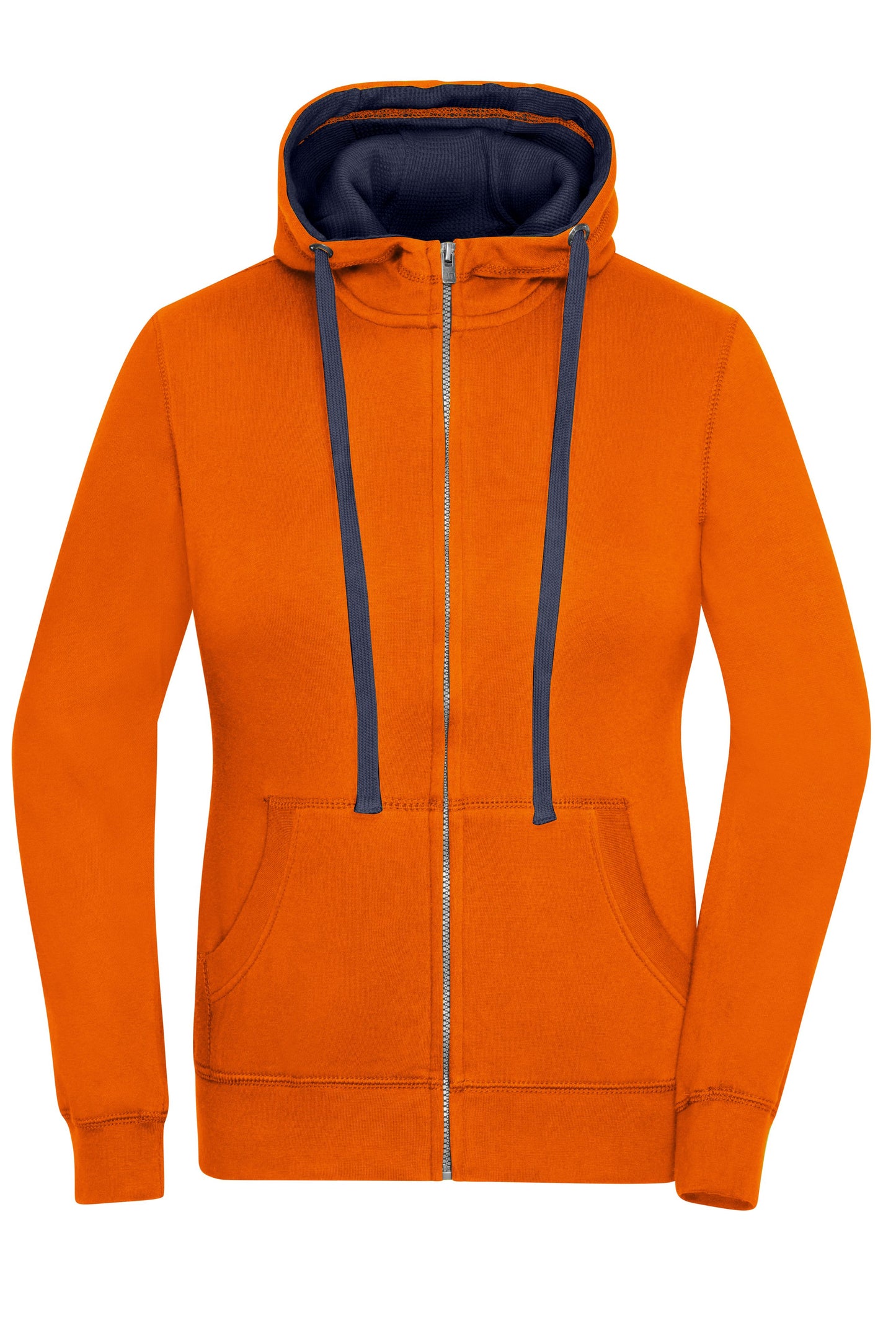 JN962 - Ladies' Lifestyle Zip-Hoody in dark-orange/navy Größe S von Daiber