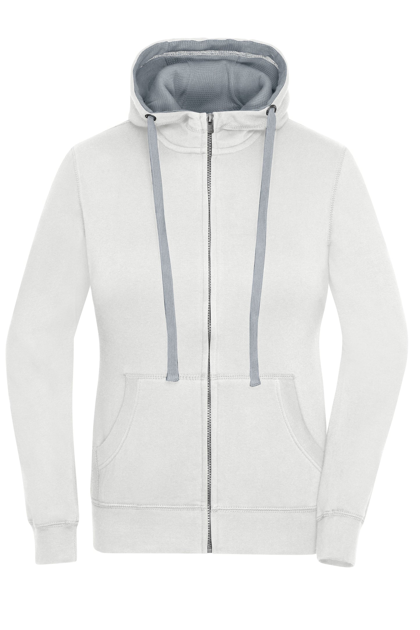 JN962 - Ladies' Lifestyle Zip-Hoody in off-white/grey-heather Größe S von Daiber