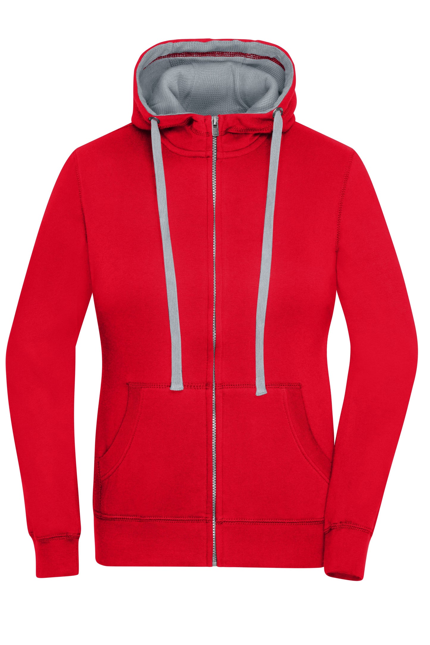 JN962 - Ladies' Lifestyle Zip-Hoody in red/grey-heather Größe S von Daiber