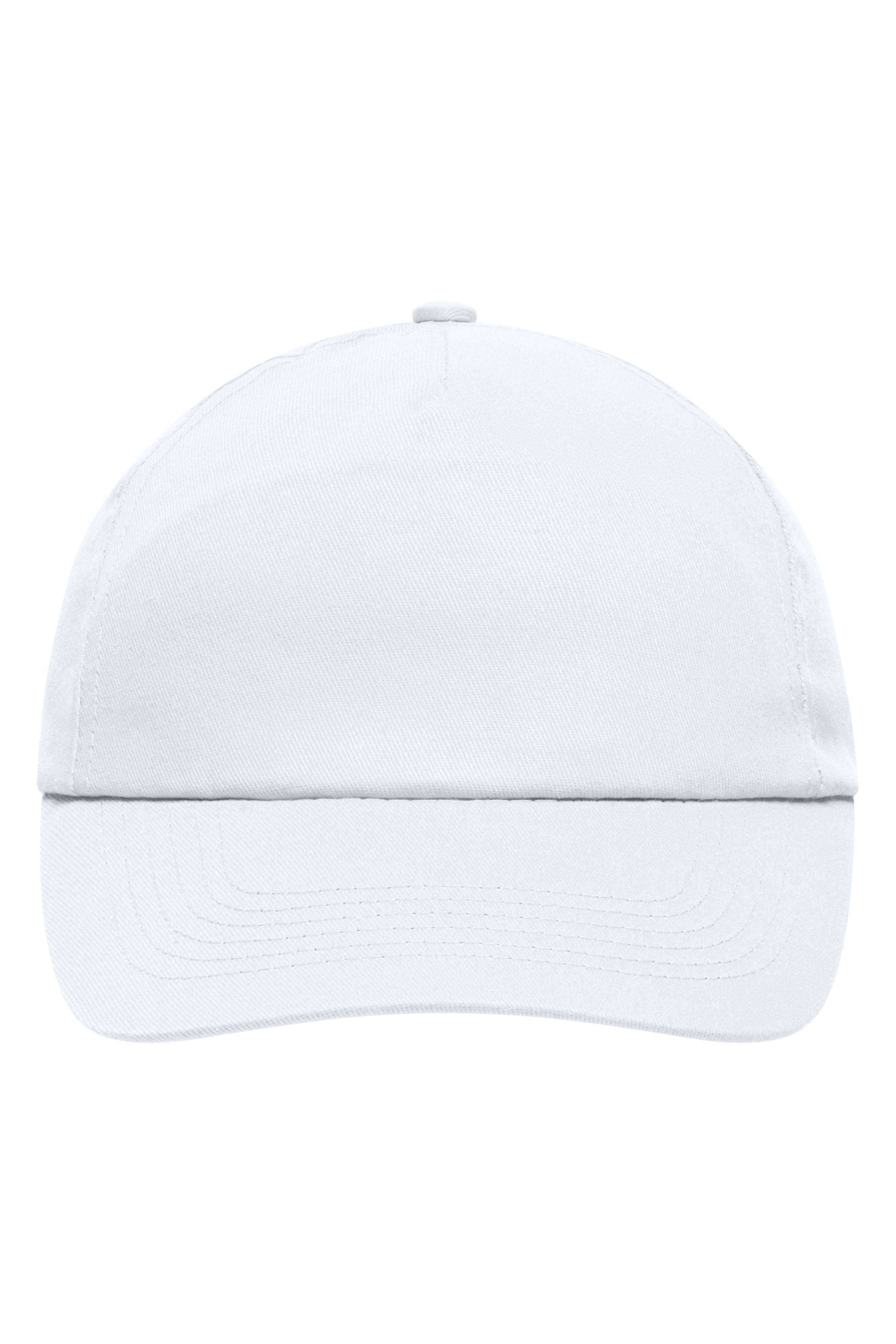MB002 - 5 Panel Promo Cap Laminated in white Größe one size von Daiber