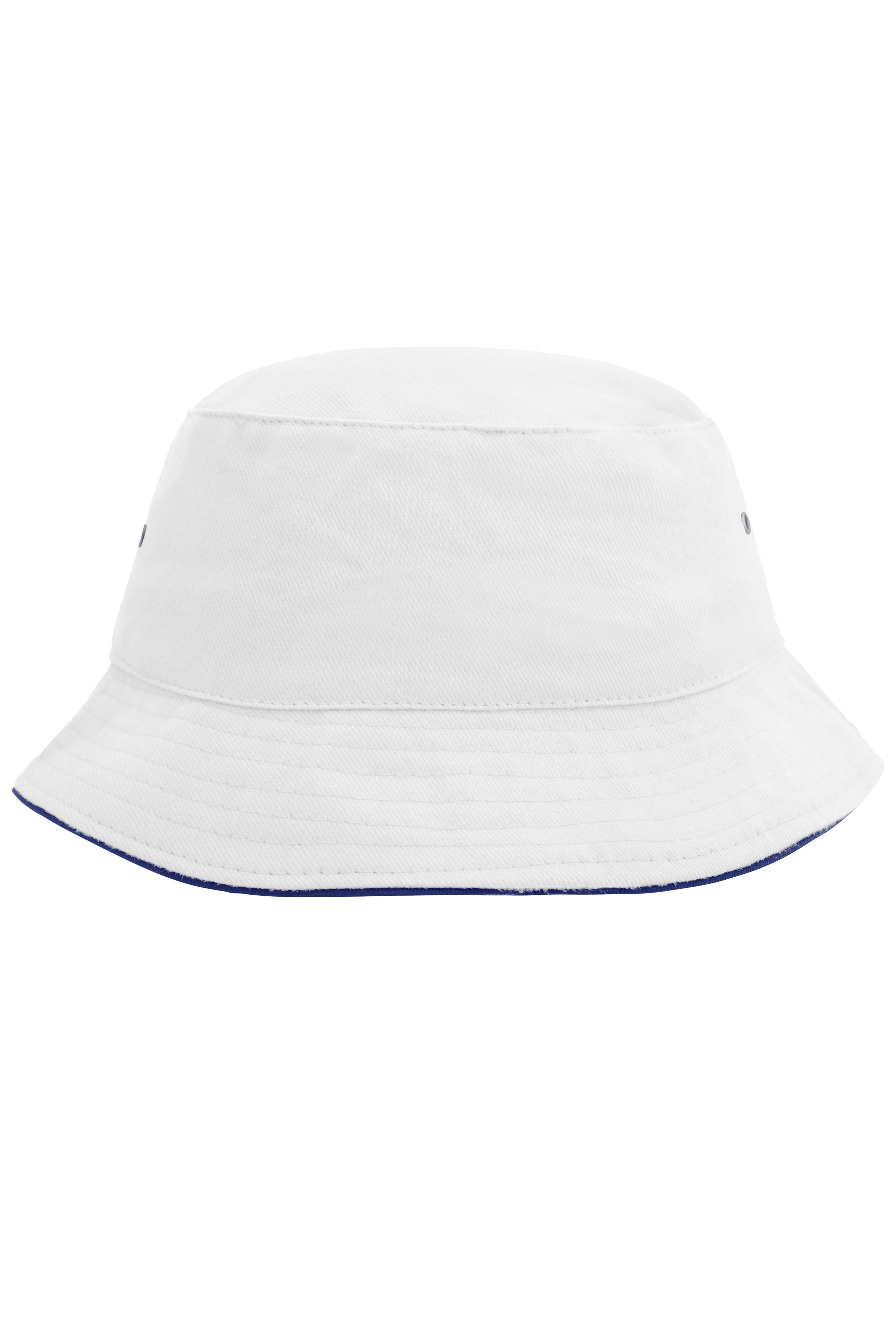 MB012 - Fisherman Piping Hat in white/navy Größe S/M von Daiber