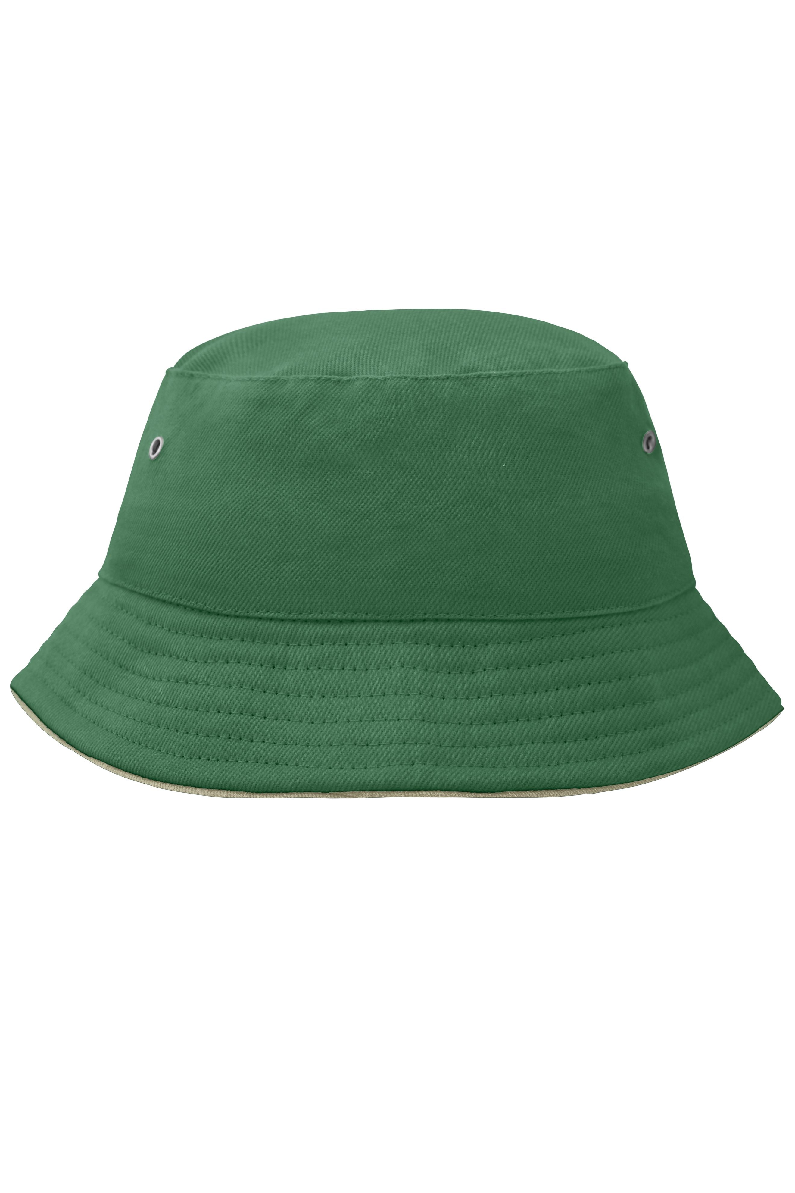 MB013 - Fisherman Piping Hat for Kids in dark-green/beige Größe one size von Daiber