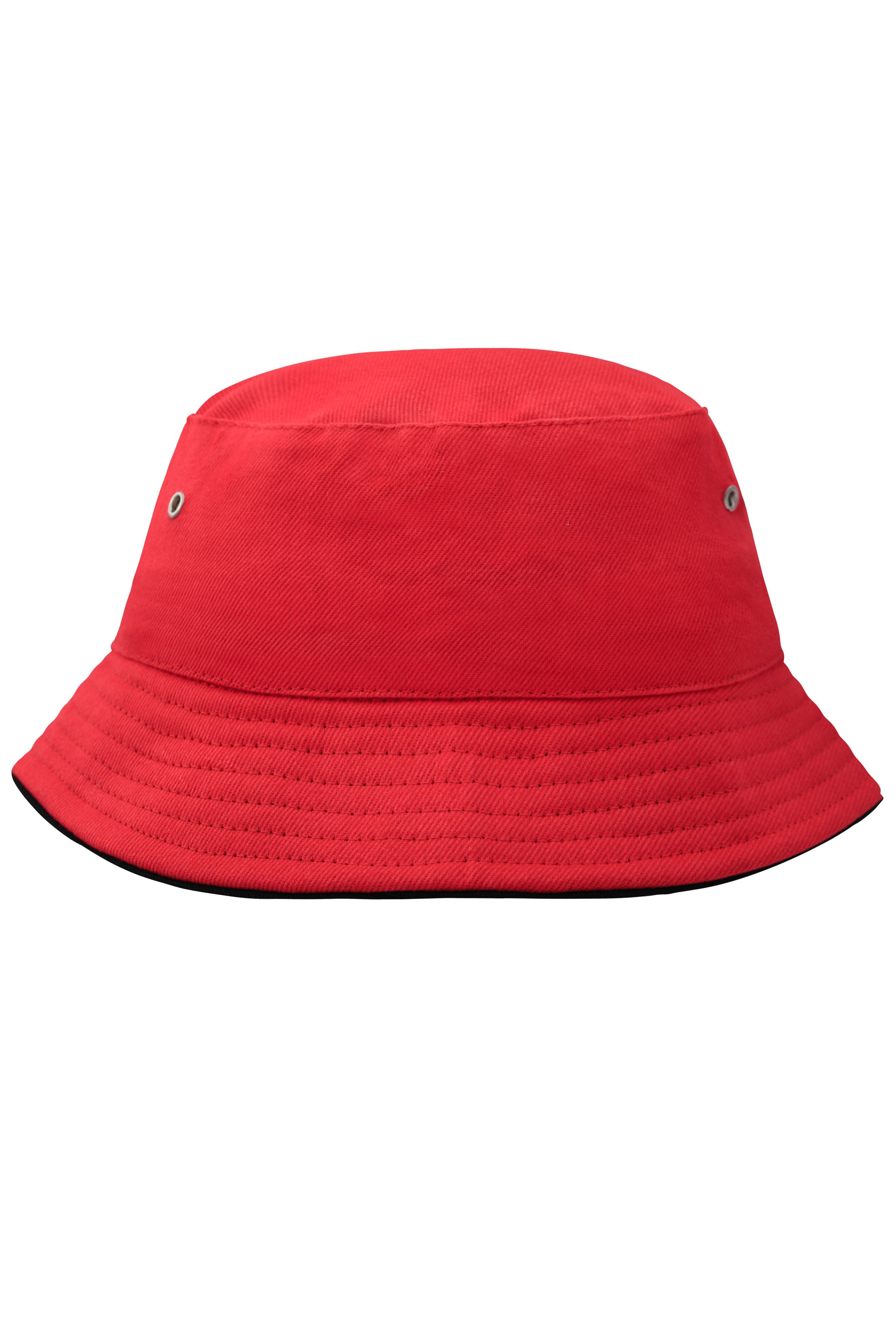 MB013 - Fisherman Piping Hat for Kids in red/black Größe one size von Daiber