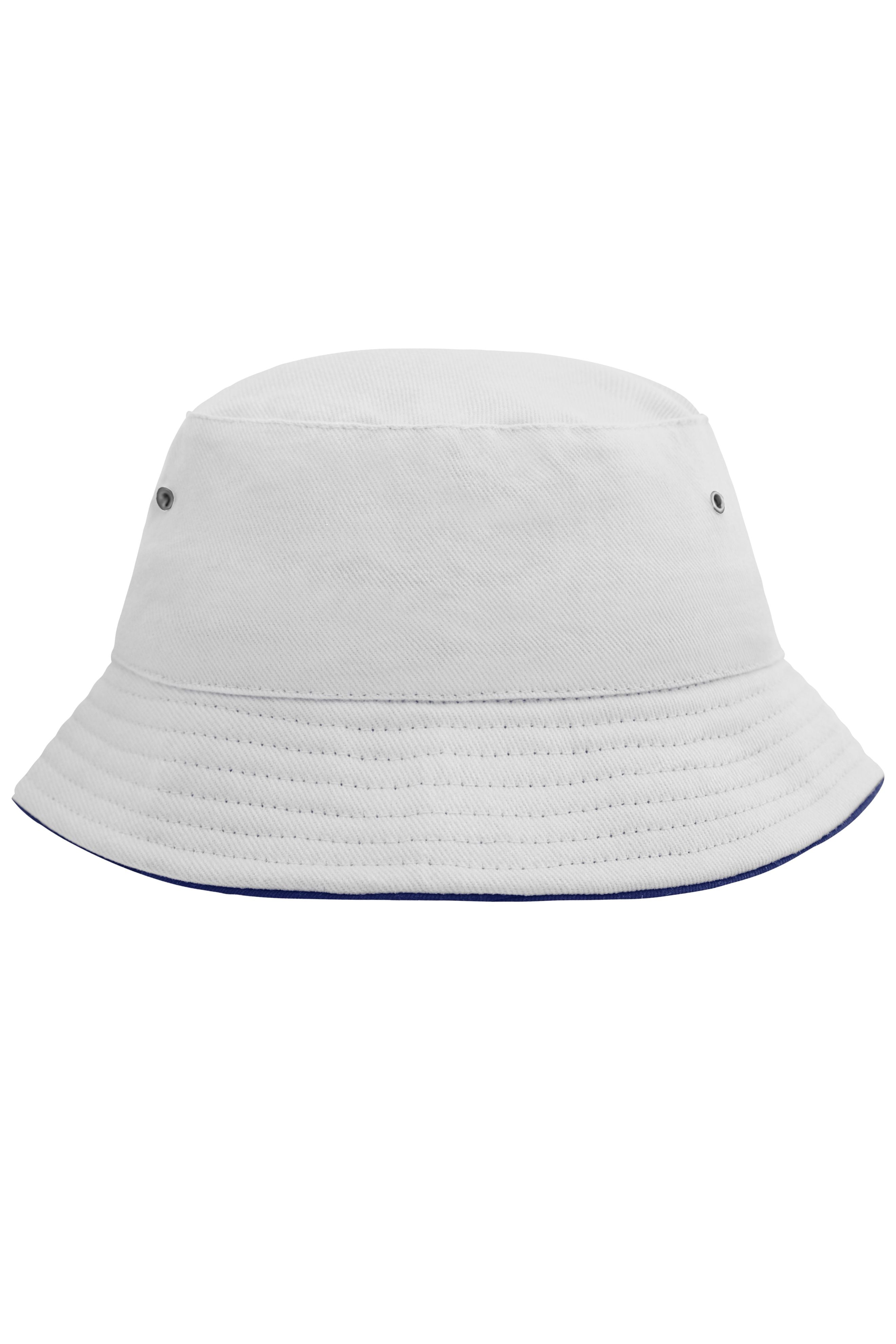 MB013 - Fisherman Piping Hat for Kids in white/navy Größe one size von Daiber