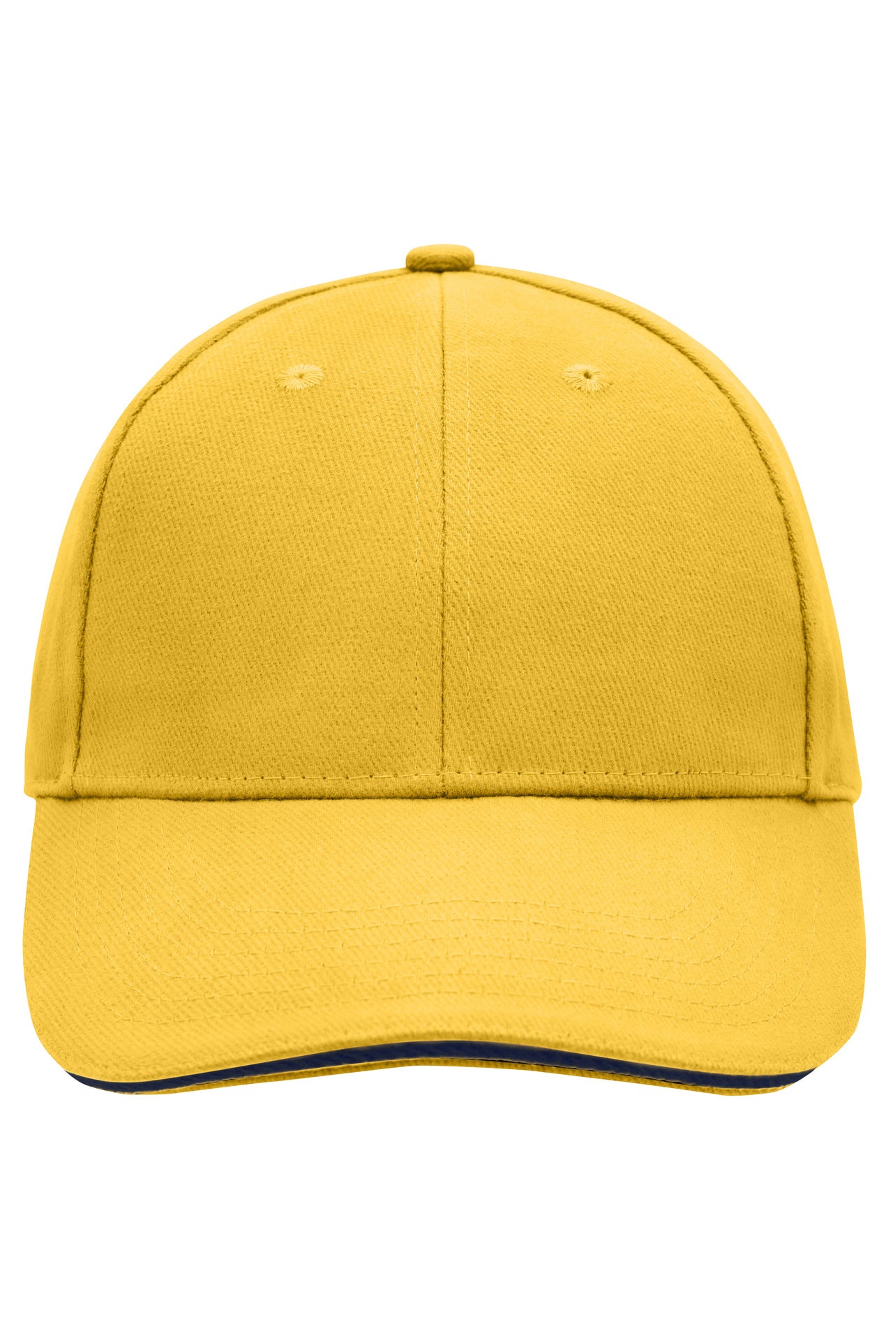 MB024 - 6 Panel Sandwich Cap in gold-yellow/navy Größe one size von Daiber