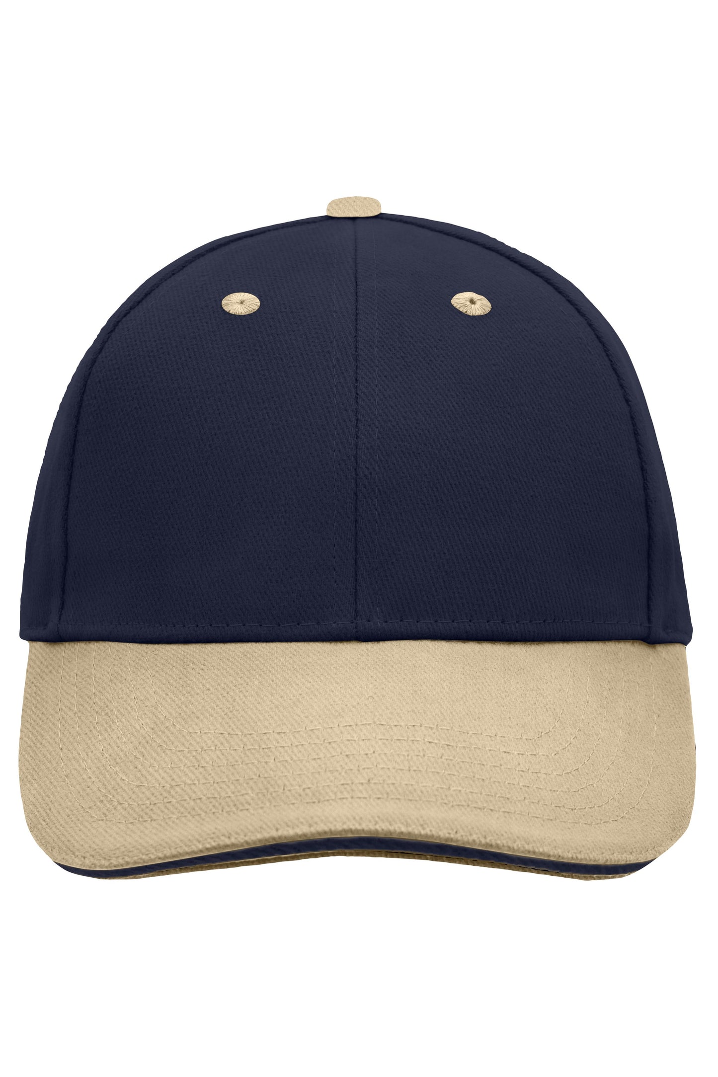 MB024 - 6 Panel Sandwich Cap in navy/beige/navy Größe one size von Daiber
