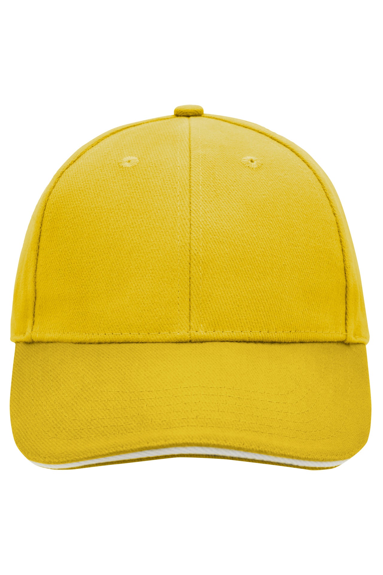 MB024 - 6 Panel Sandwich Cap in sun-yellow/white Größe one size von Daiber