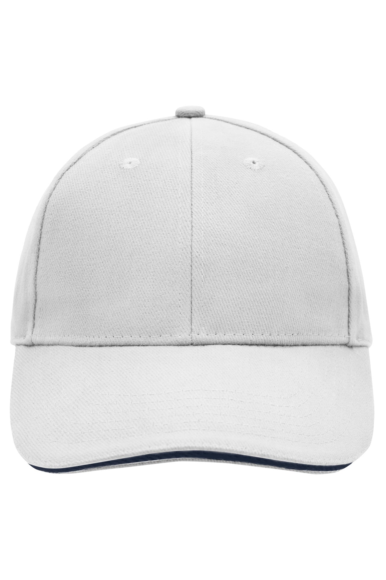 MB024 - 6 Panel Sandwich Cap in white/navy Größe one size von Daiber