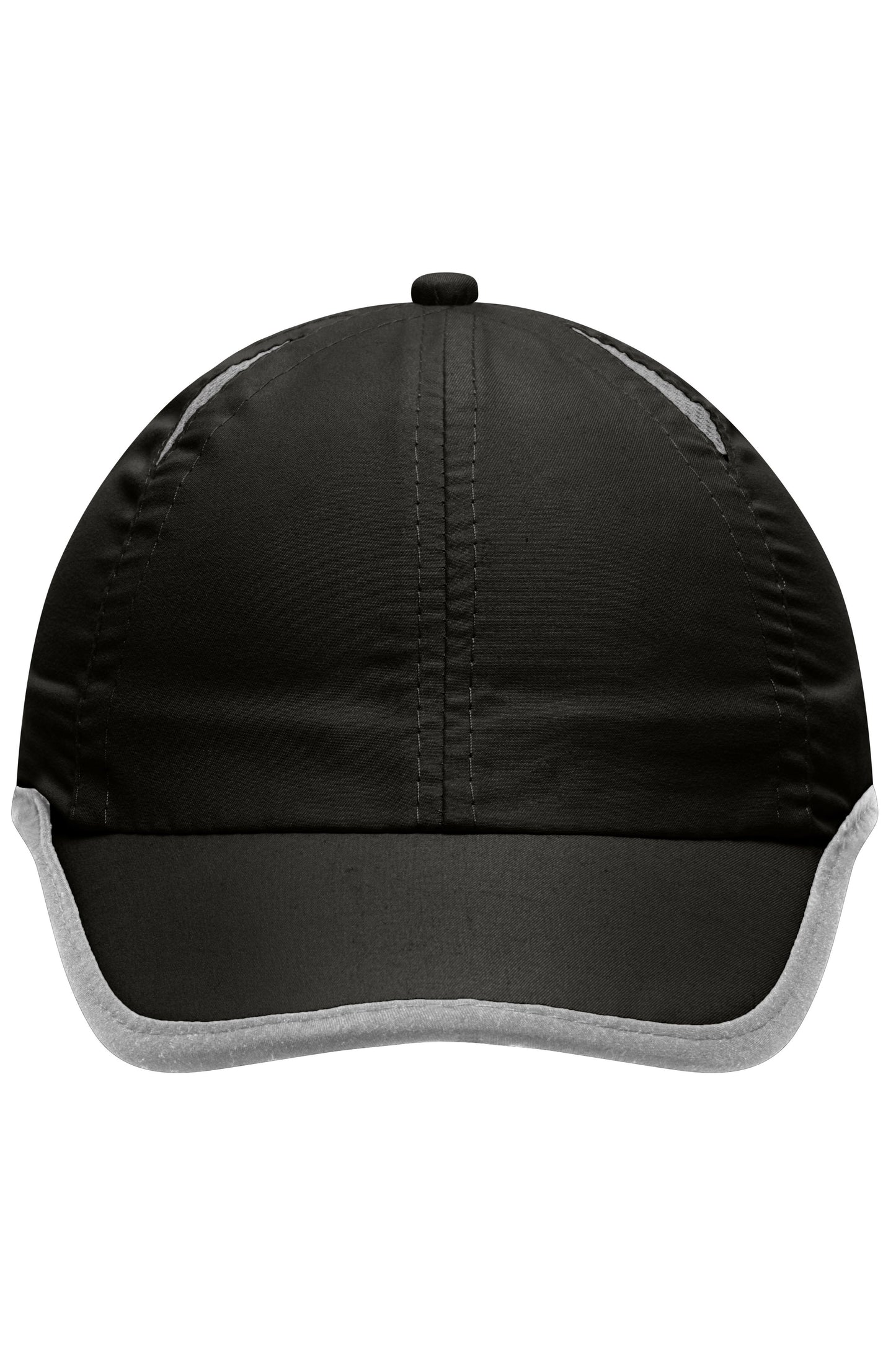MB6156 - 6 Panel Micro-Edge Sports Cap in black/light-grey Größe one size von Daiber