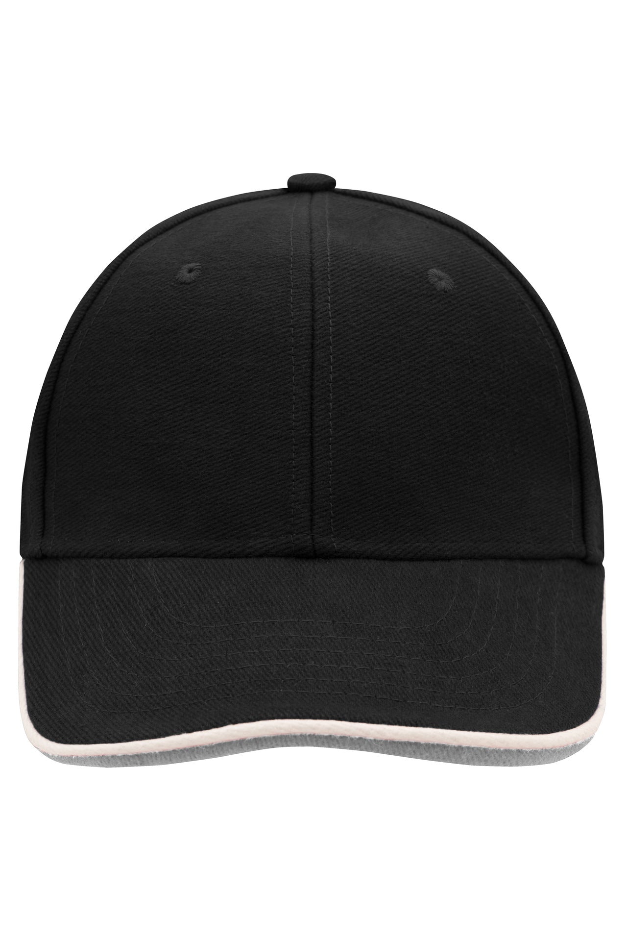 MB6197 - 6 Panel Double Sandwich Cap in black/white/dark-grey Größe one size von Daiber