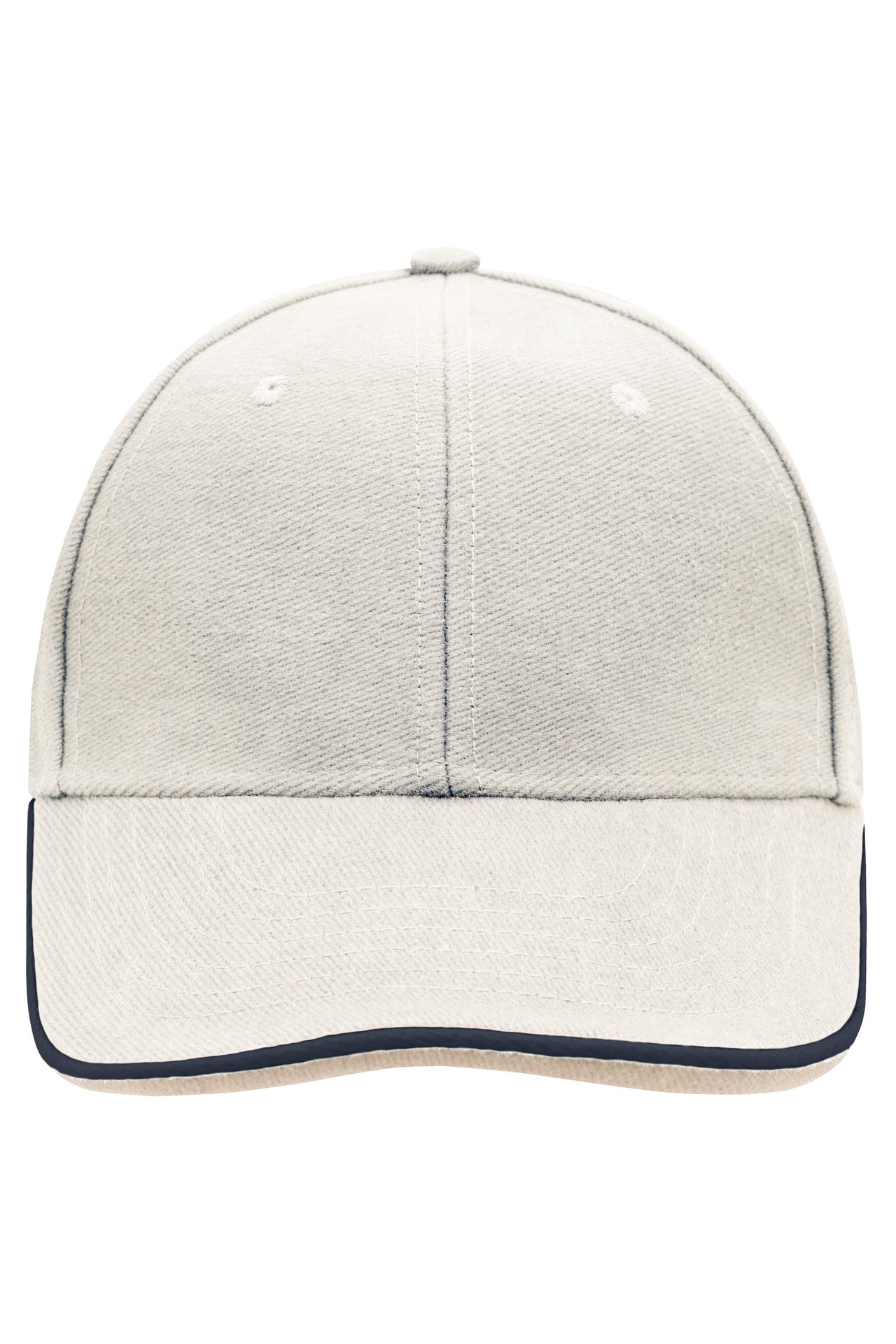 MB6197 - 6 Panel Double Sandwich Cap in natural/navy/dark-khaki Größe one size von Daiber