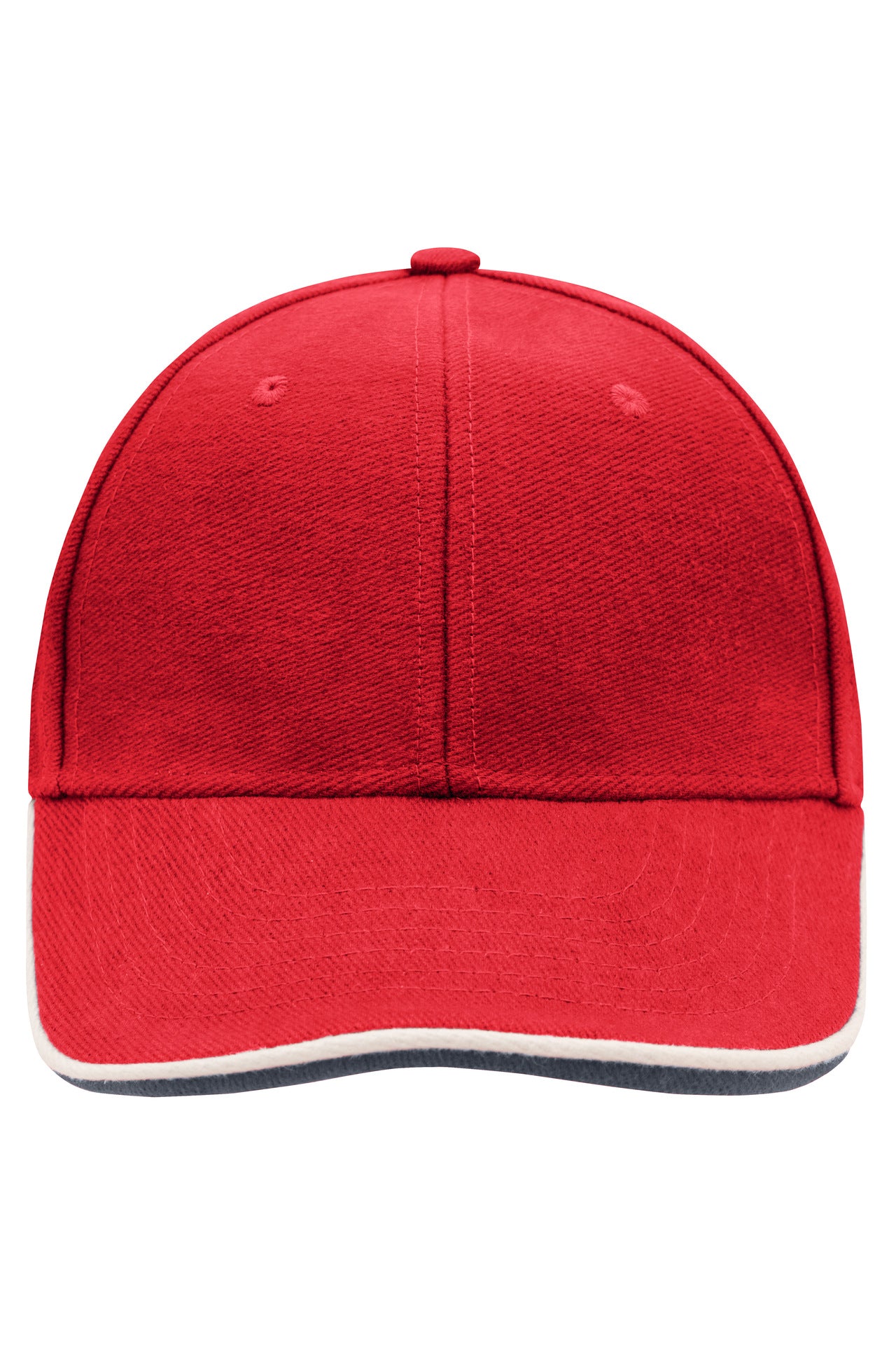 MB6197 - 6 Panel Double Sandwich Cap in red/white/navy Größe one size von Daiber