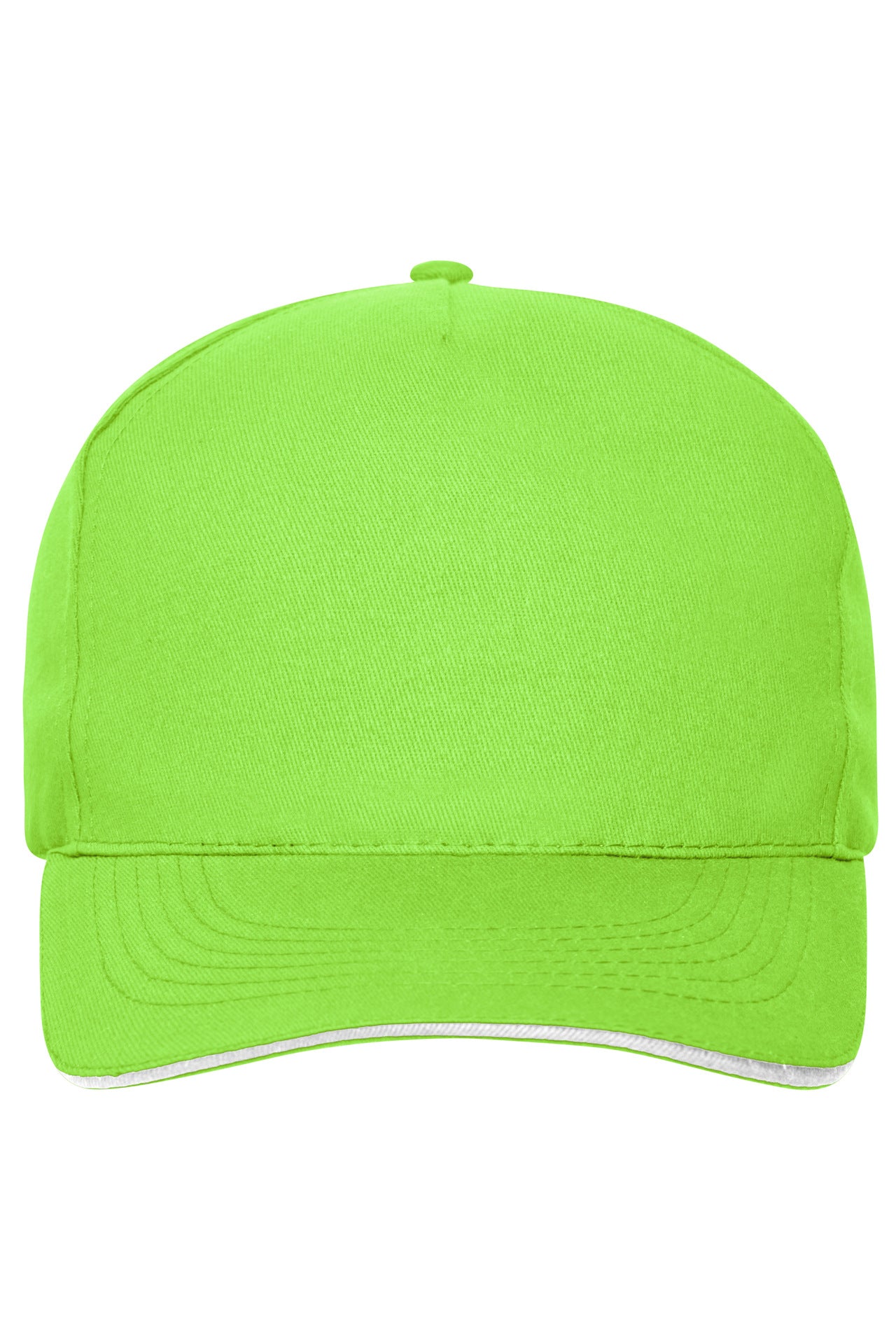 MB6238 - 5 Panel Sandwich Cap Bio Cotton in lime-green/white Größe one size von Daiber