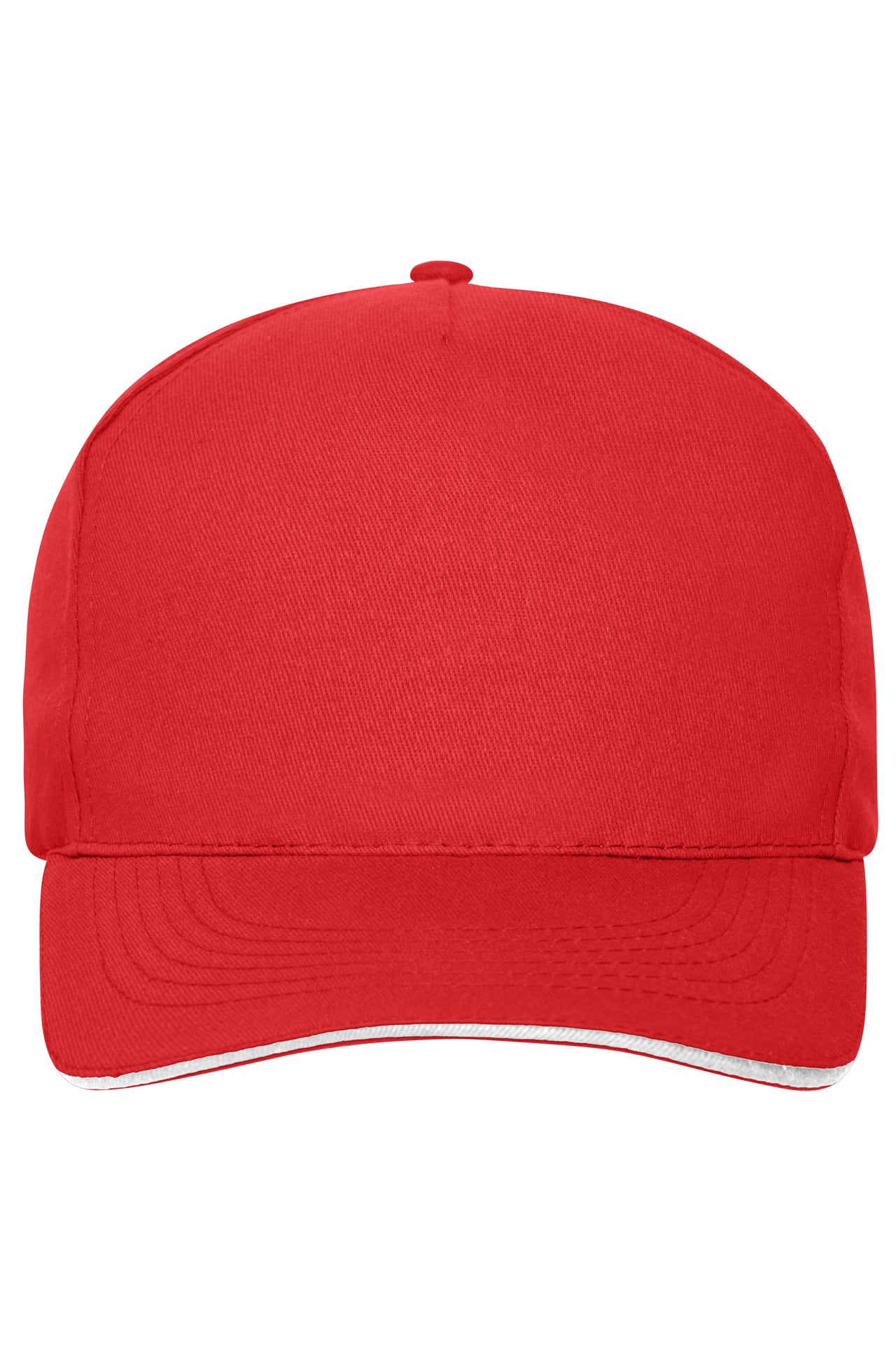 MB6238 - 5 Panel Sandwich Cap Bio Cotton in red/white Größe one size von Daiber