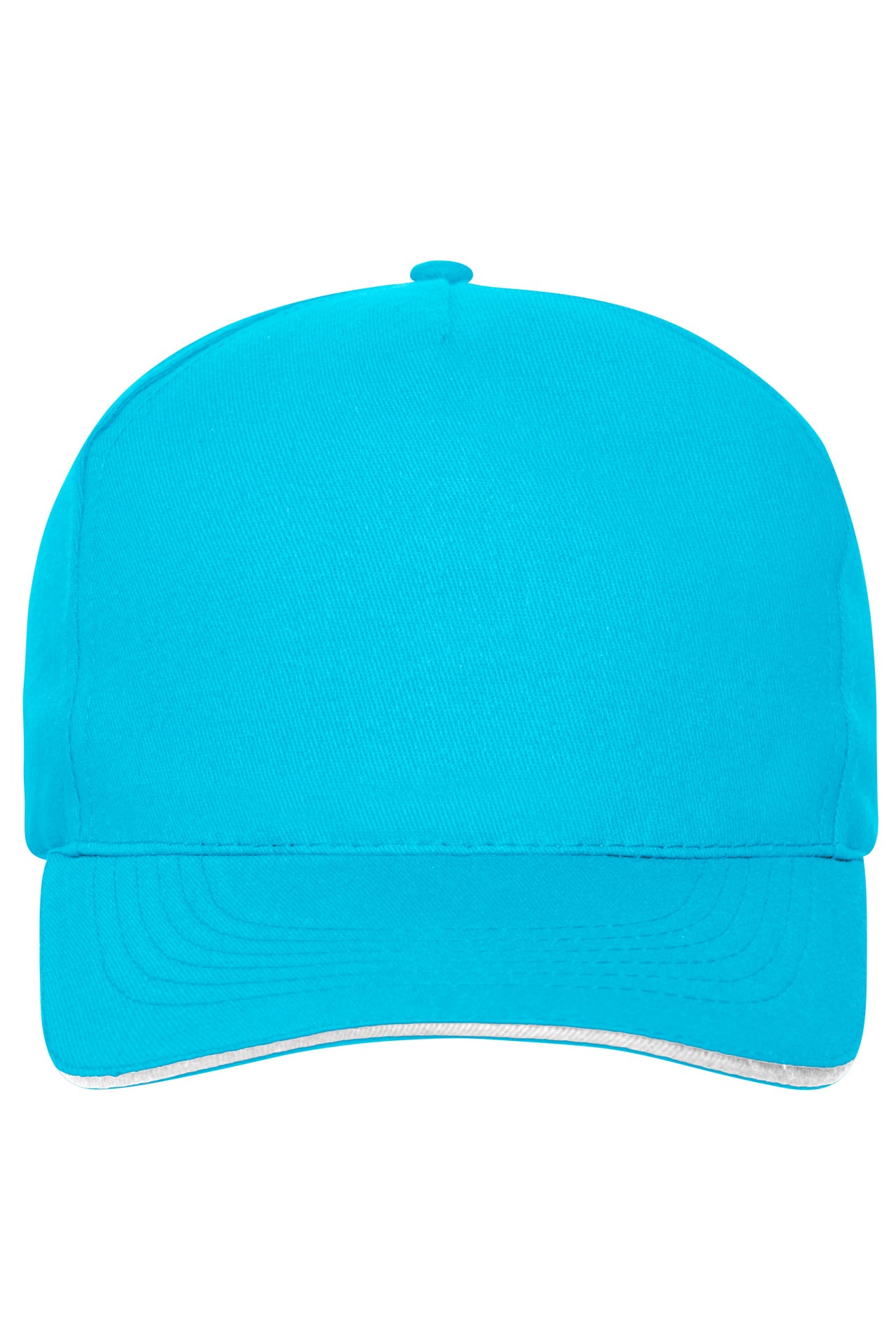 MB6238 - 5 Panel Sandwich Cap Bio Cotton in turquoise/white Größe one size von Daiber