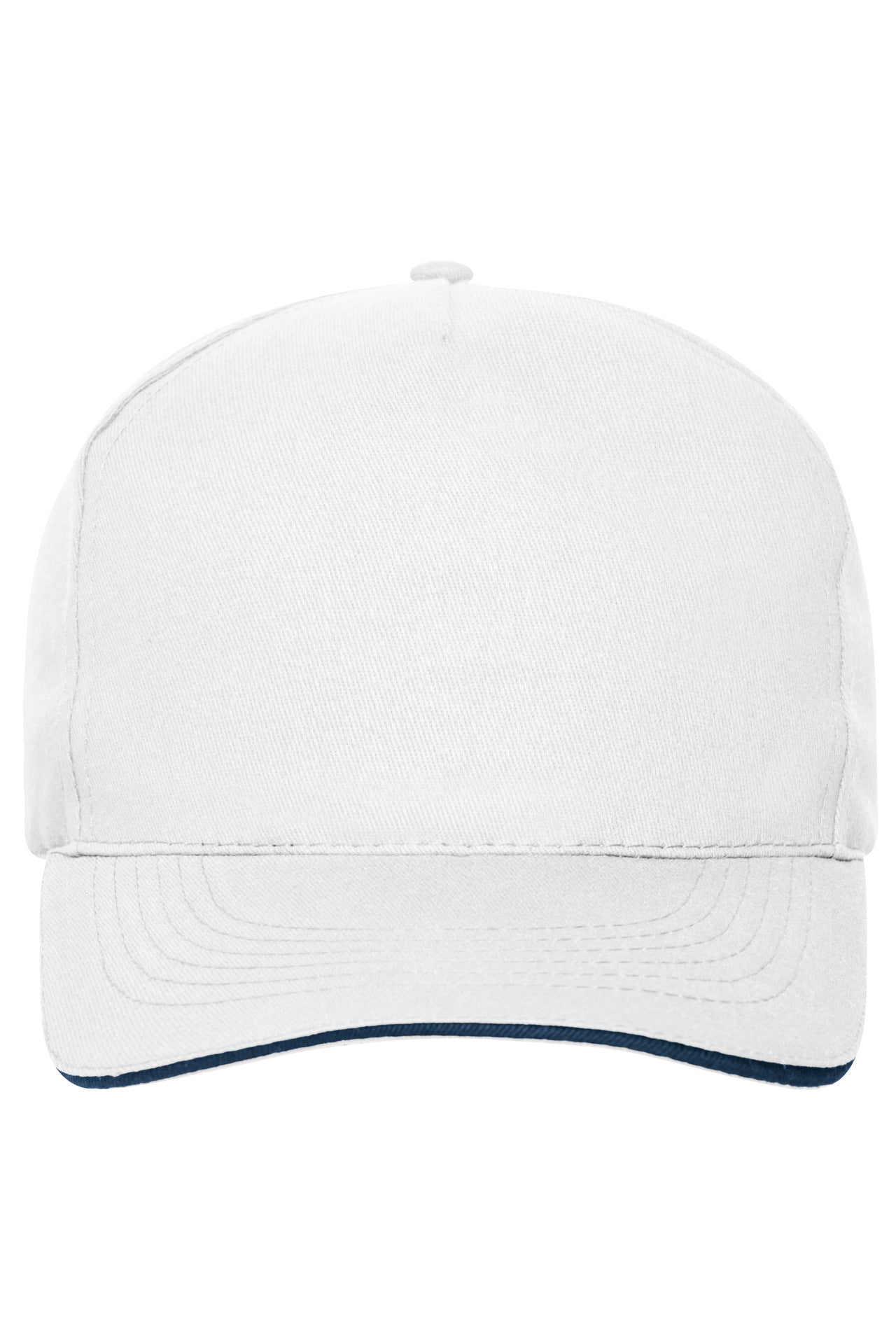 MB6238 - 5 Panel Sandwich Cap Bio Cotton in white/navy Größe one size von Daiber