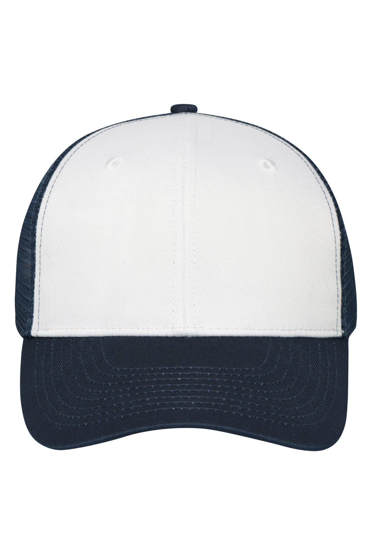MB6239 - 6 Panel Mesh Cap in white/navy Größe one size von Daiber