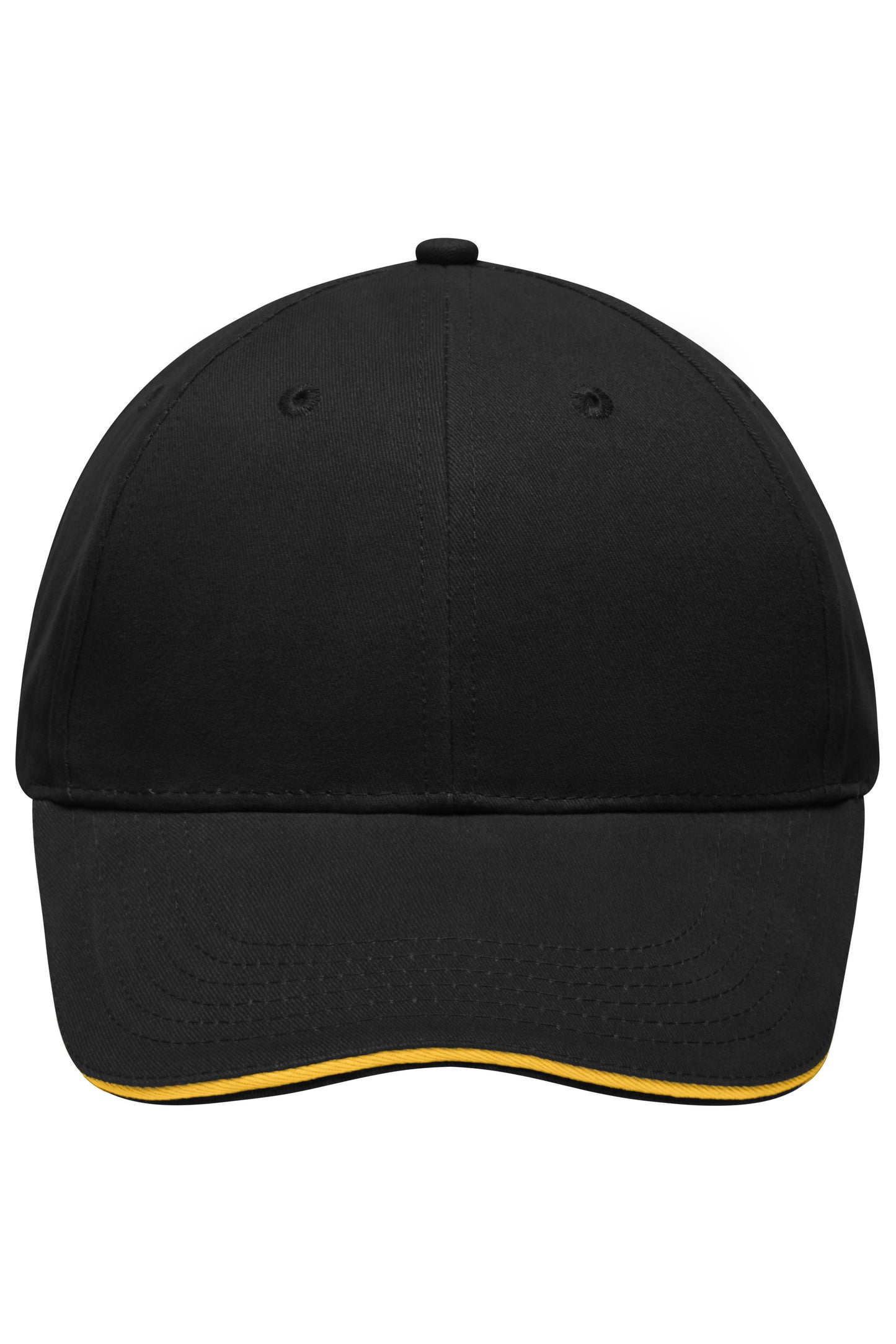 MB6541 - Light Brushed Sandwich Cap in black/gold-yellow Größe one size von Daiber