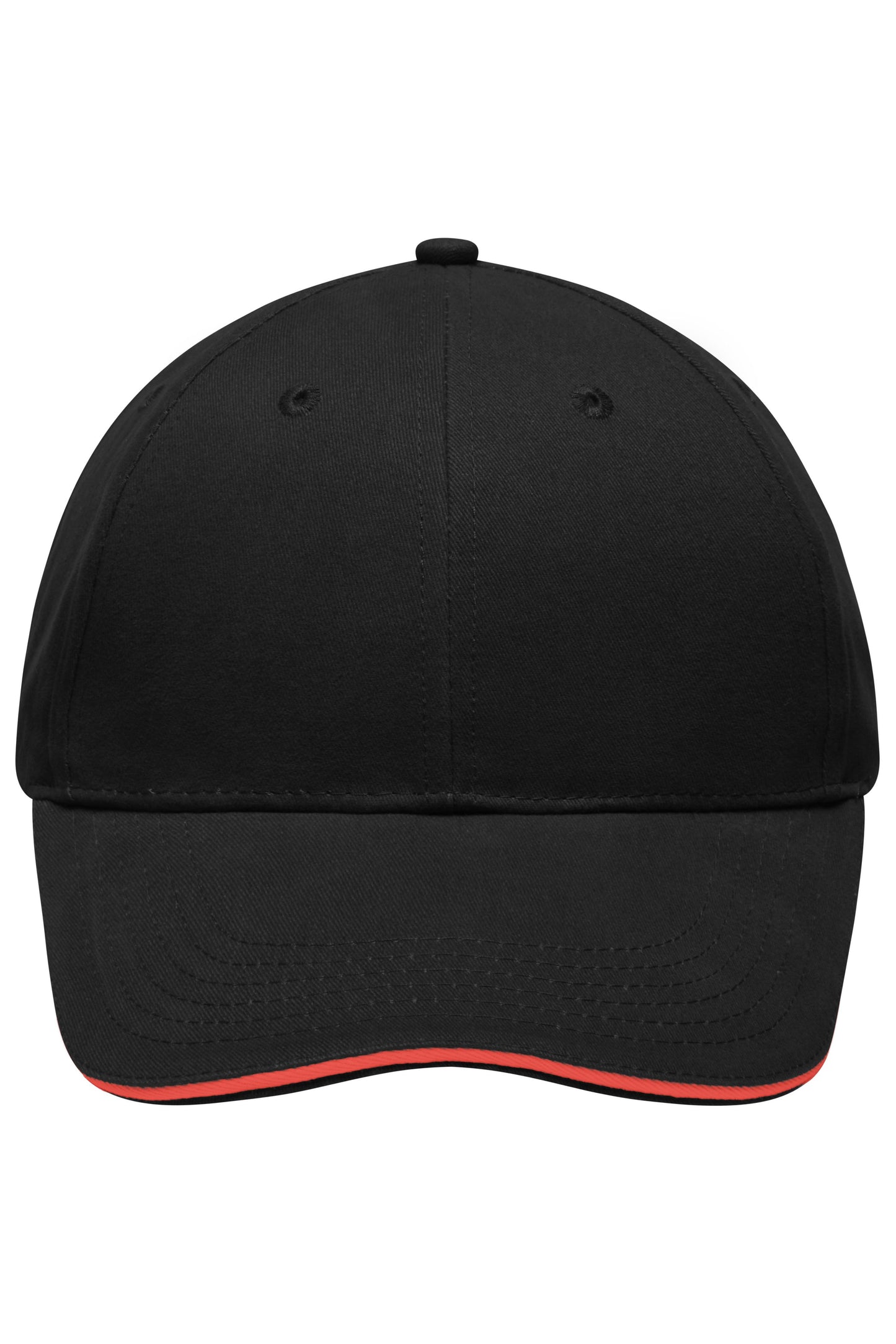MB6541 - Light Brushed Sandwich Cap in black/red Größe one size von Daiber
