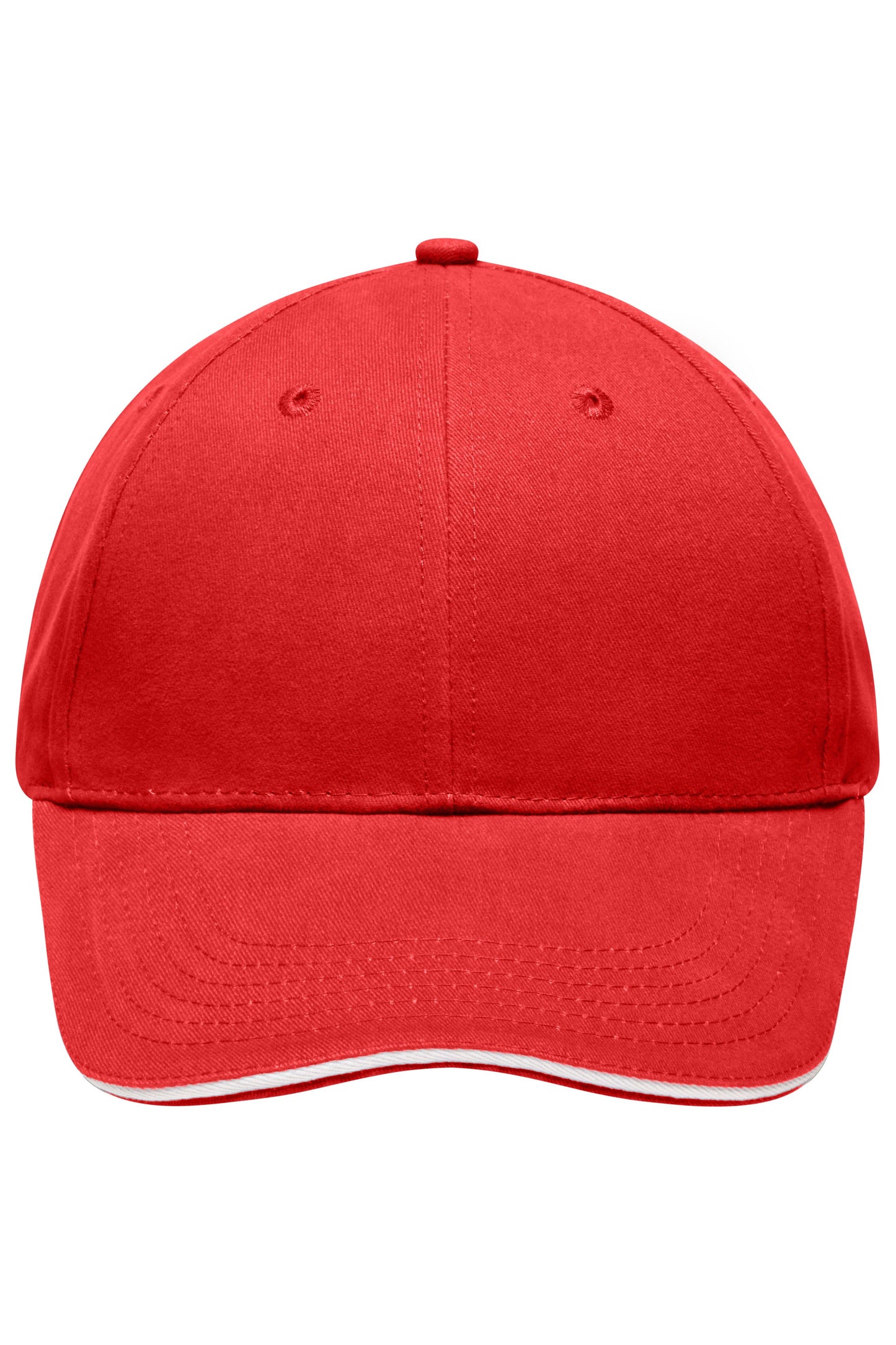 MB6541 - Light Brushed Sandwich Cap in red/white Größe one size von Daiber