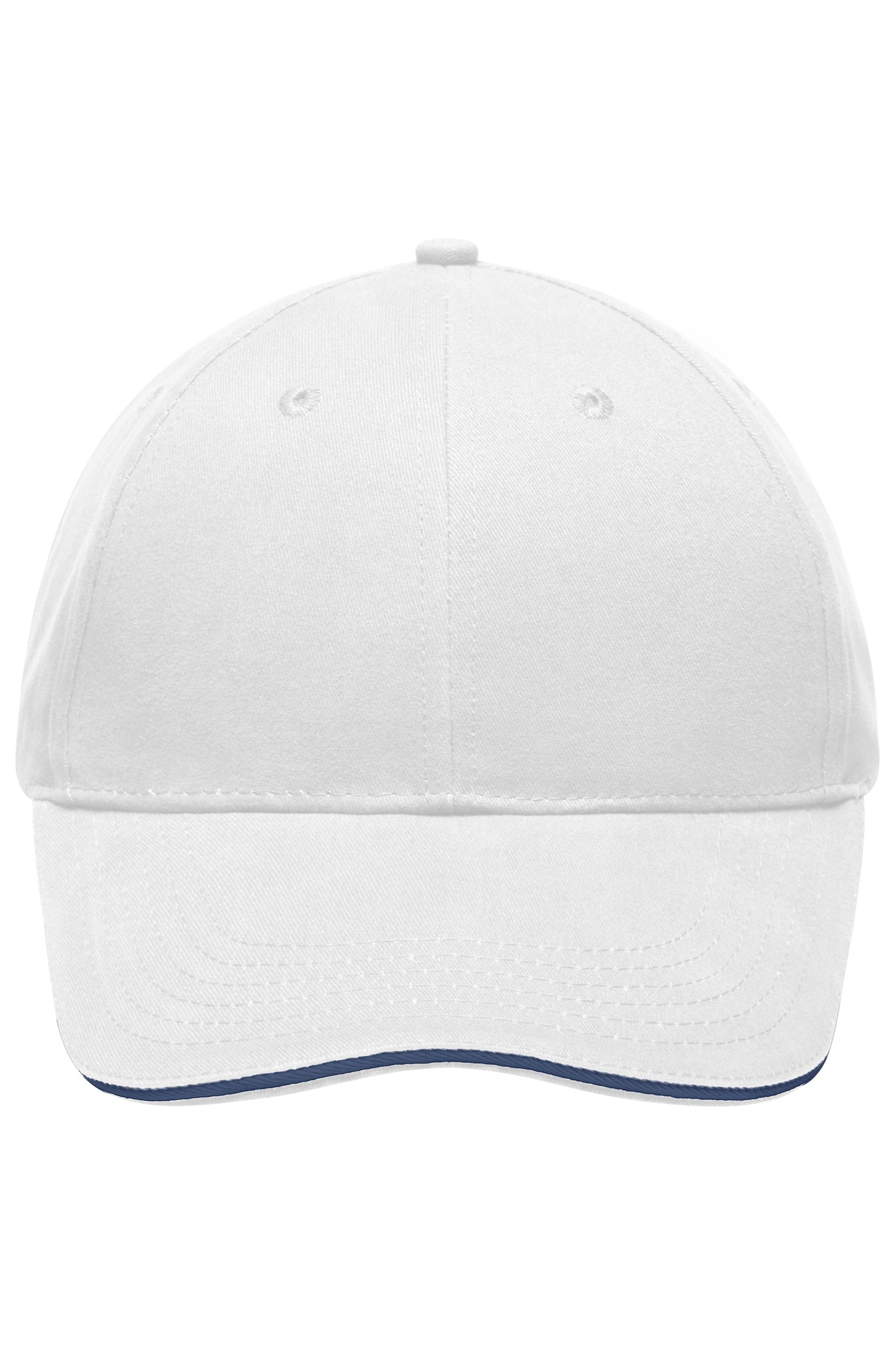 MB6541 - Light Brushed Sandwich Cap in white/navy Größe one size von Daiber