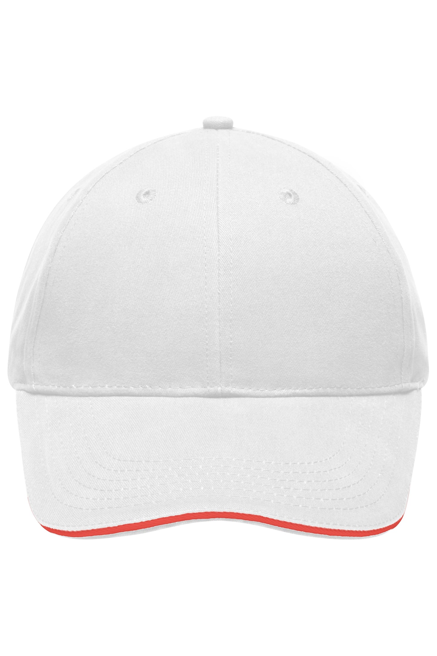 MB6541 - Light Brushed Sandwich Cap in white/red Größe one size von Daiber