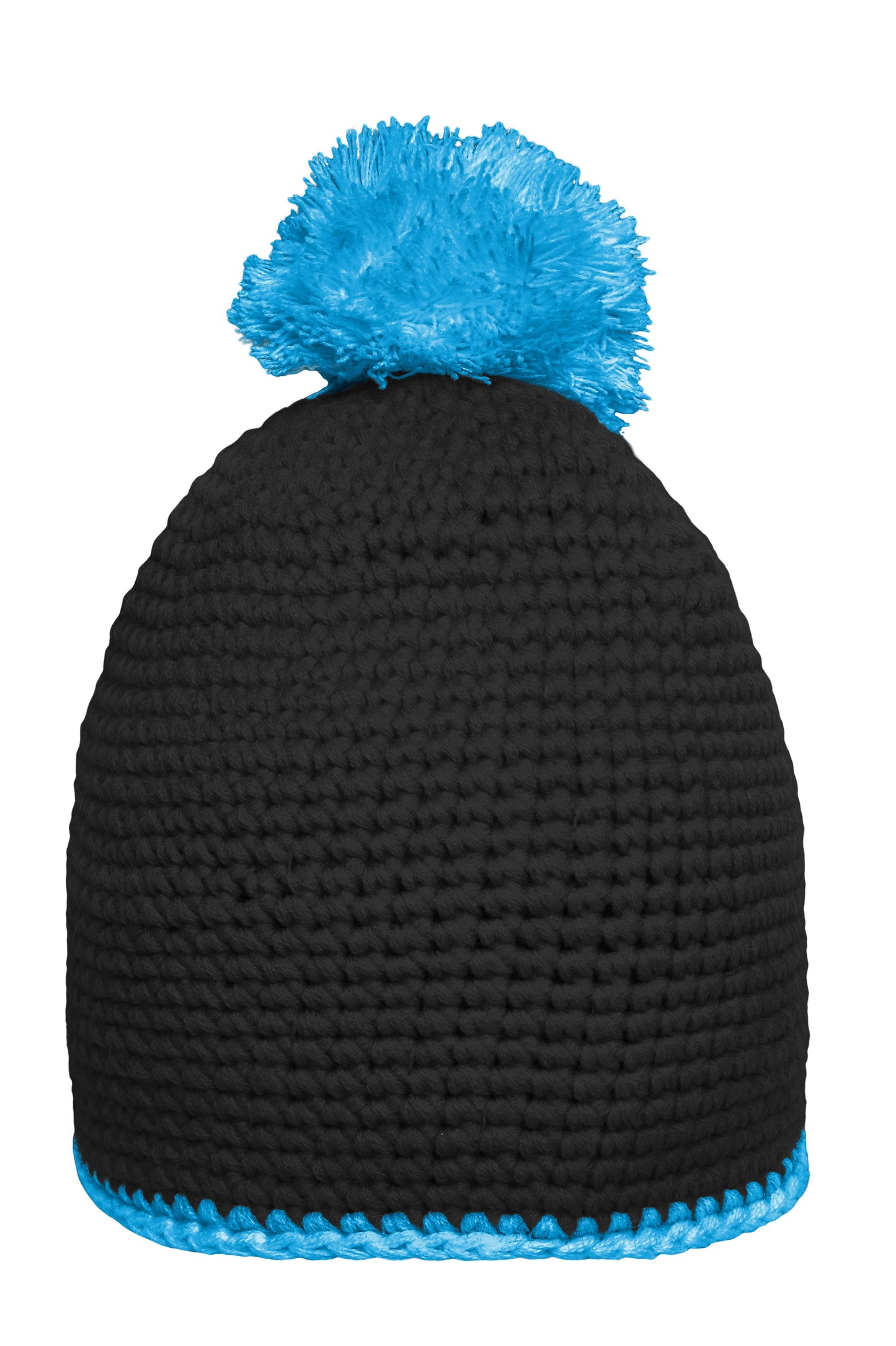 MB7964 - Pompon Hat with Contrast Stripe in black/turquoise Größe one size von Daiber