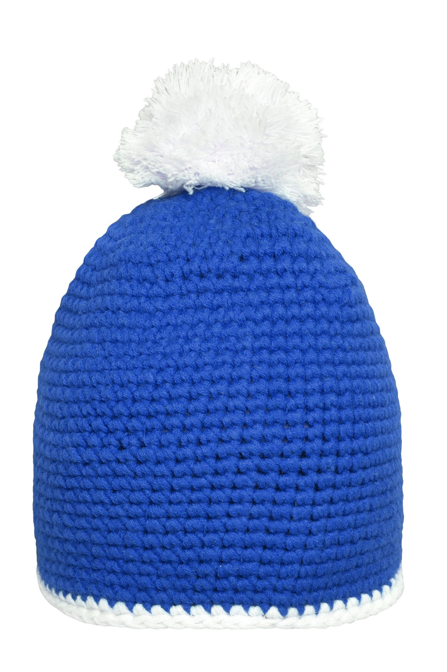 MB7964 - Pompon Hat with Contrast Stripe in blue/white Größe one size von Daiber