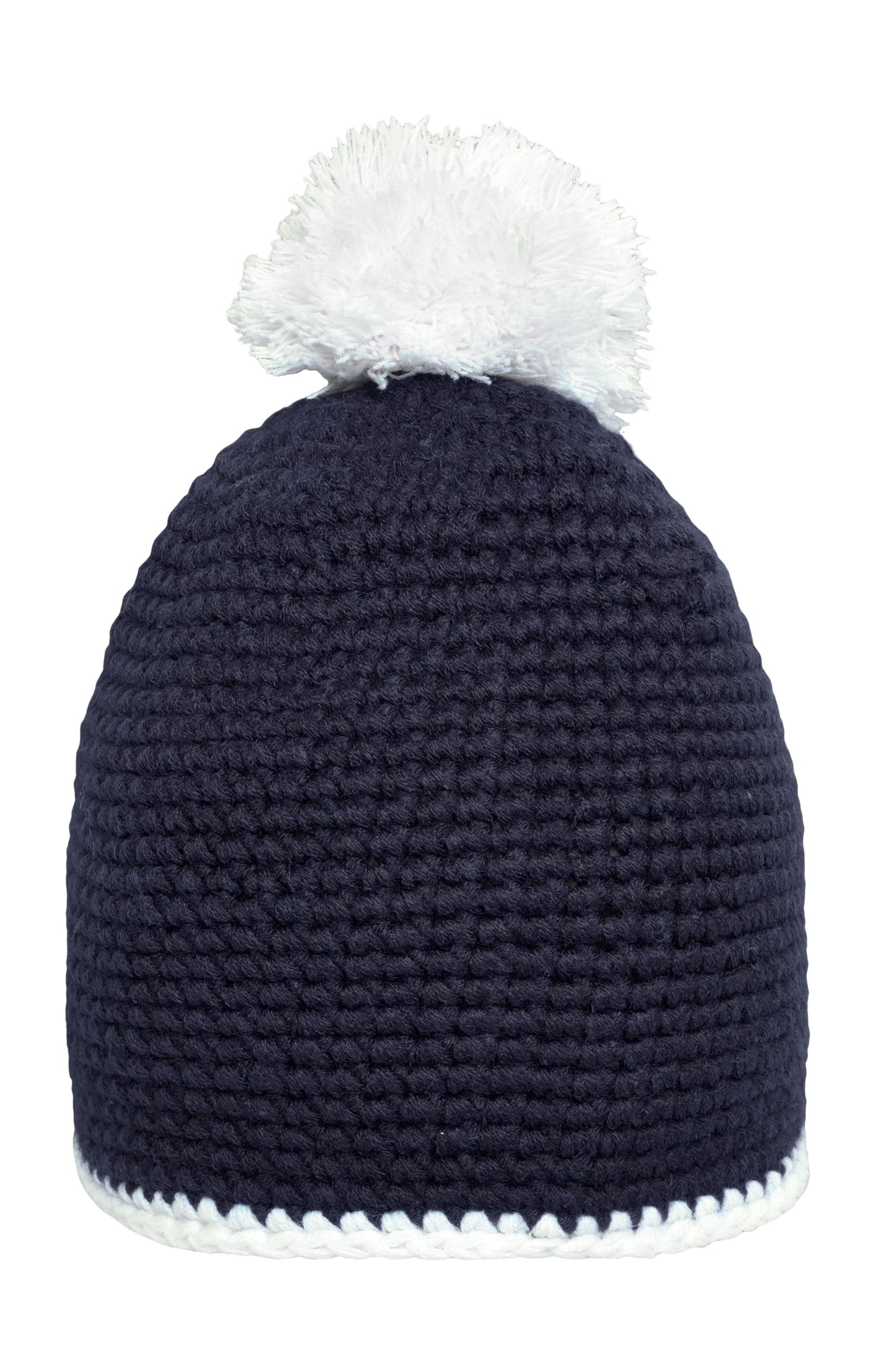 MB7964 - Pompon Hat with Contrast Stripe in navy/white Größe one size von Daiber