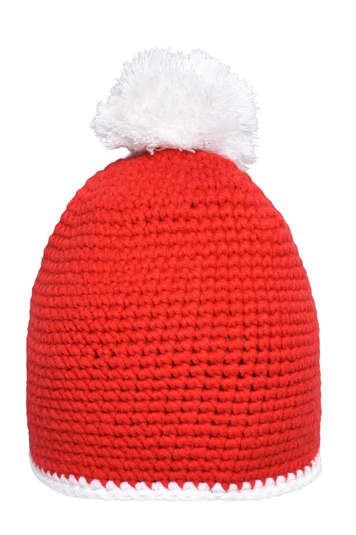MB7964 - Pompon Hat with Contrast Stripe in red/white Größe one size von Daiber