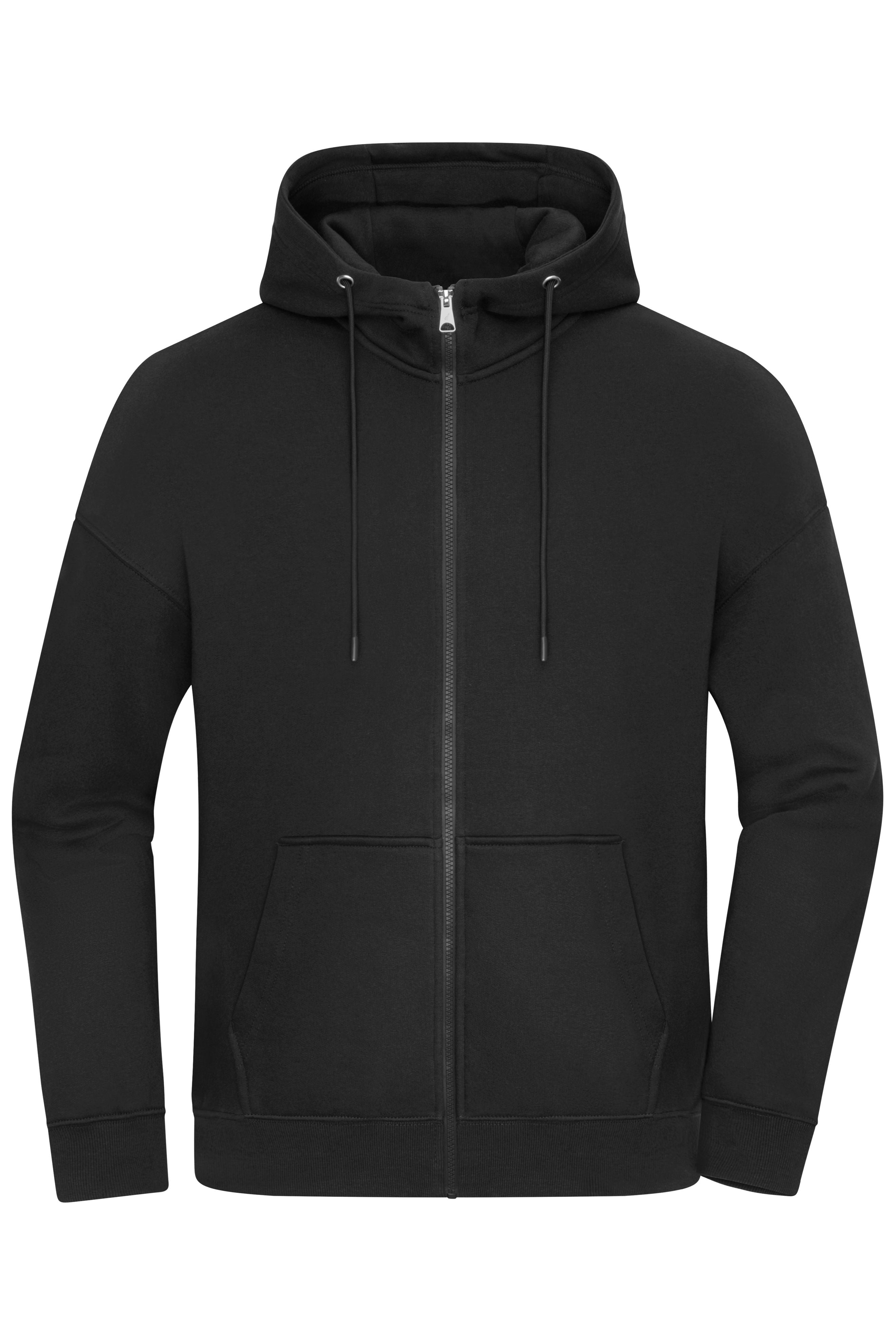 8043 - Oversized Hooded Jacket UNISEX in black Größe XXS von Daiber